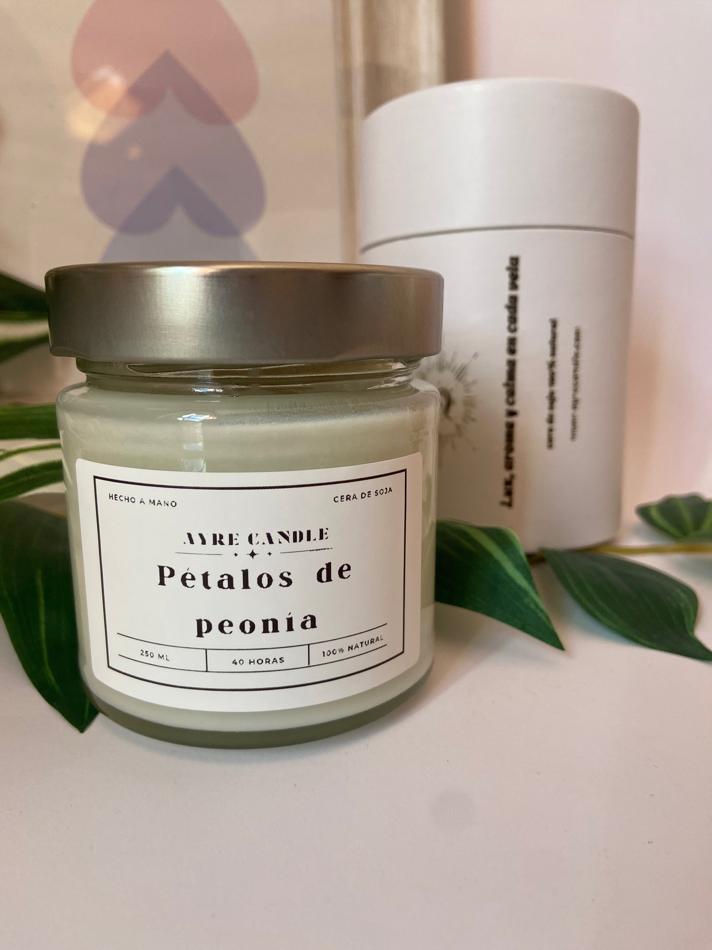 VELA ARTESANAL PÉTALOS DE PEONÍA
