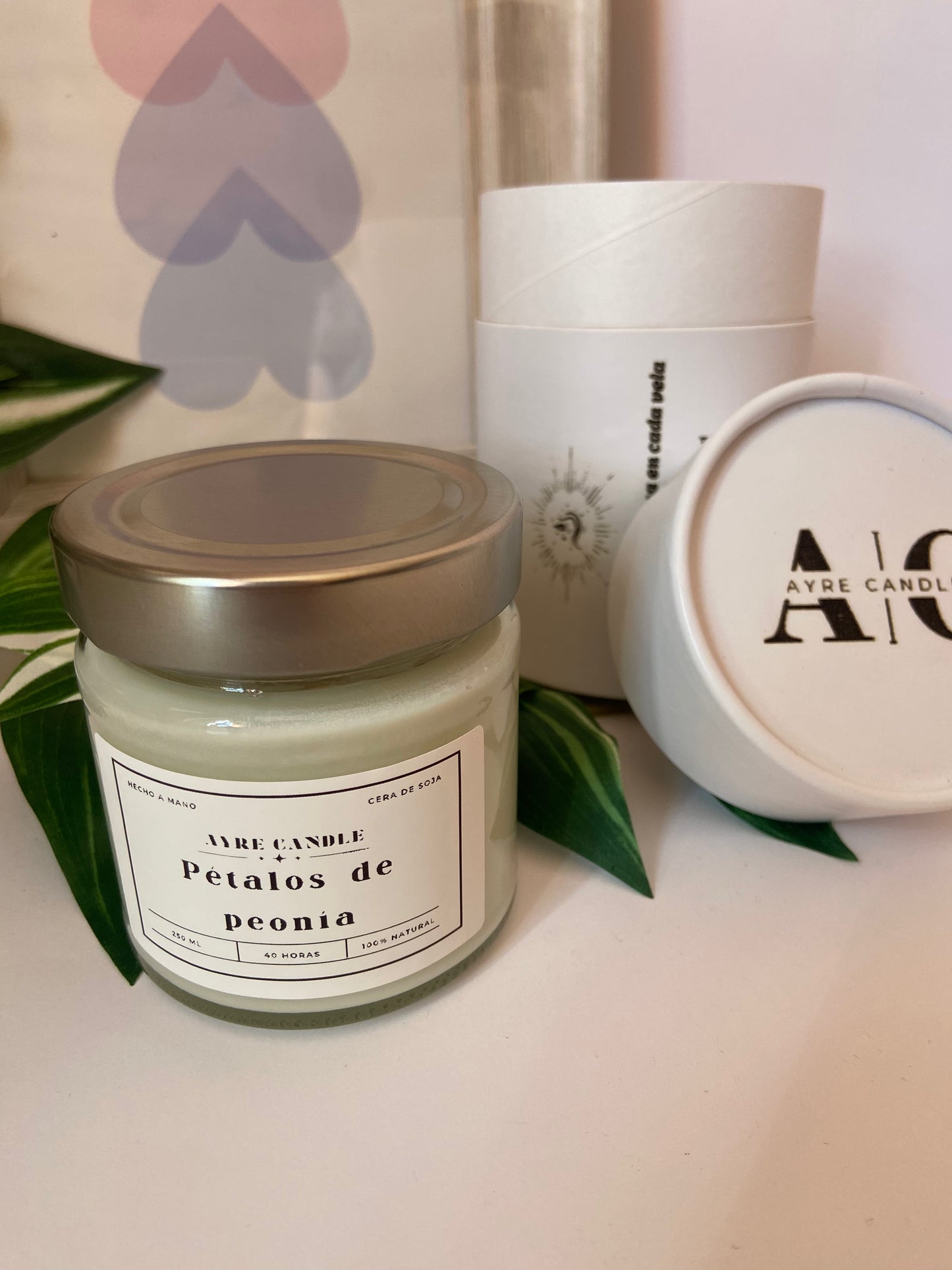 VELA ARTESANAL PÉTALOS DE PEONÍA