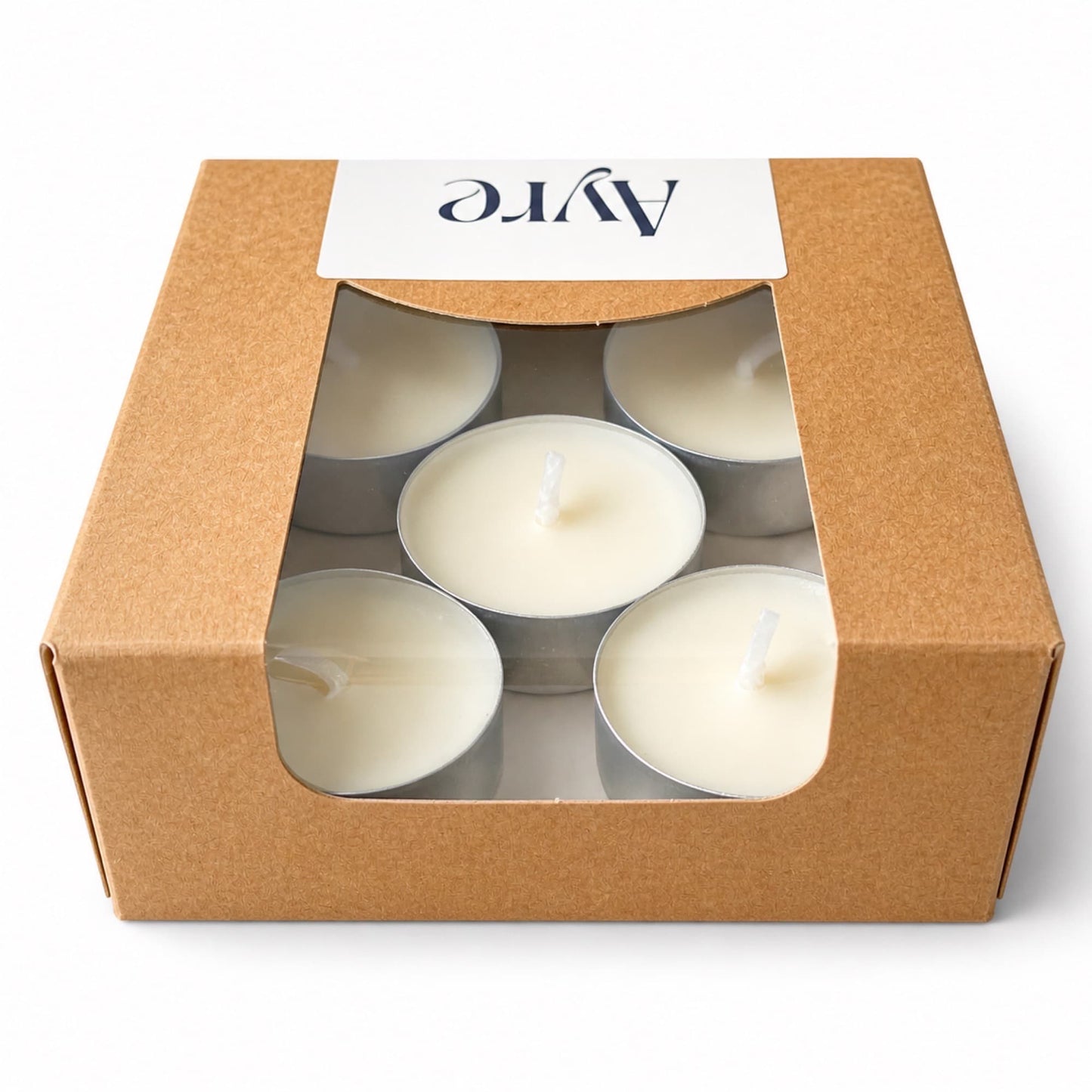 Velas de té de soja presentadas en caja elegante