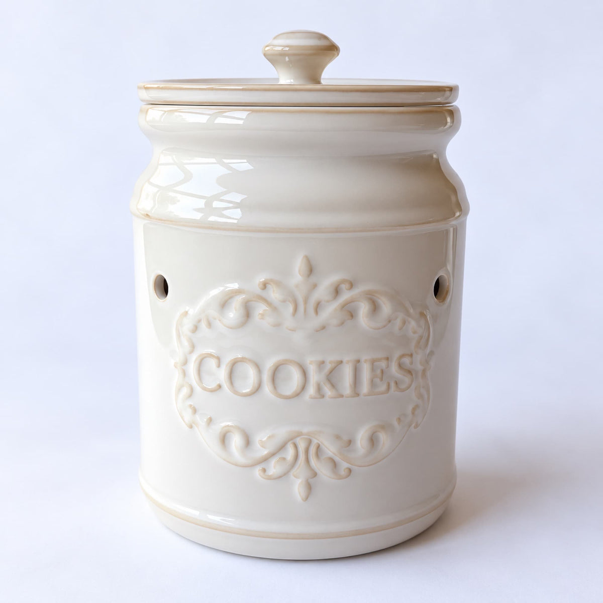 Quemador eléctrico Cookies de cerámica color crema para wax melts