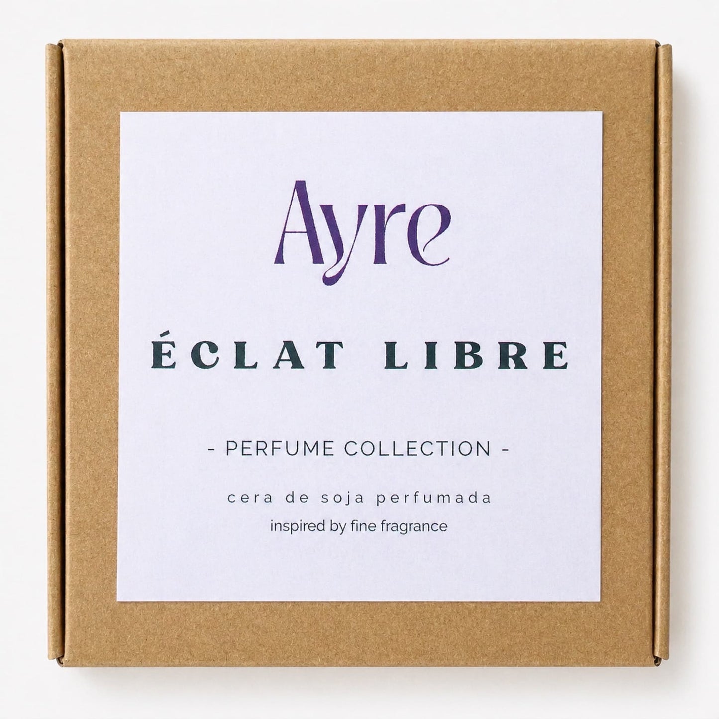 Packaging de wax melts Eclat Libre de Ayre inspirados en Libre de YSL