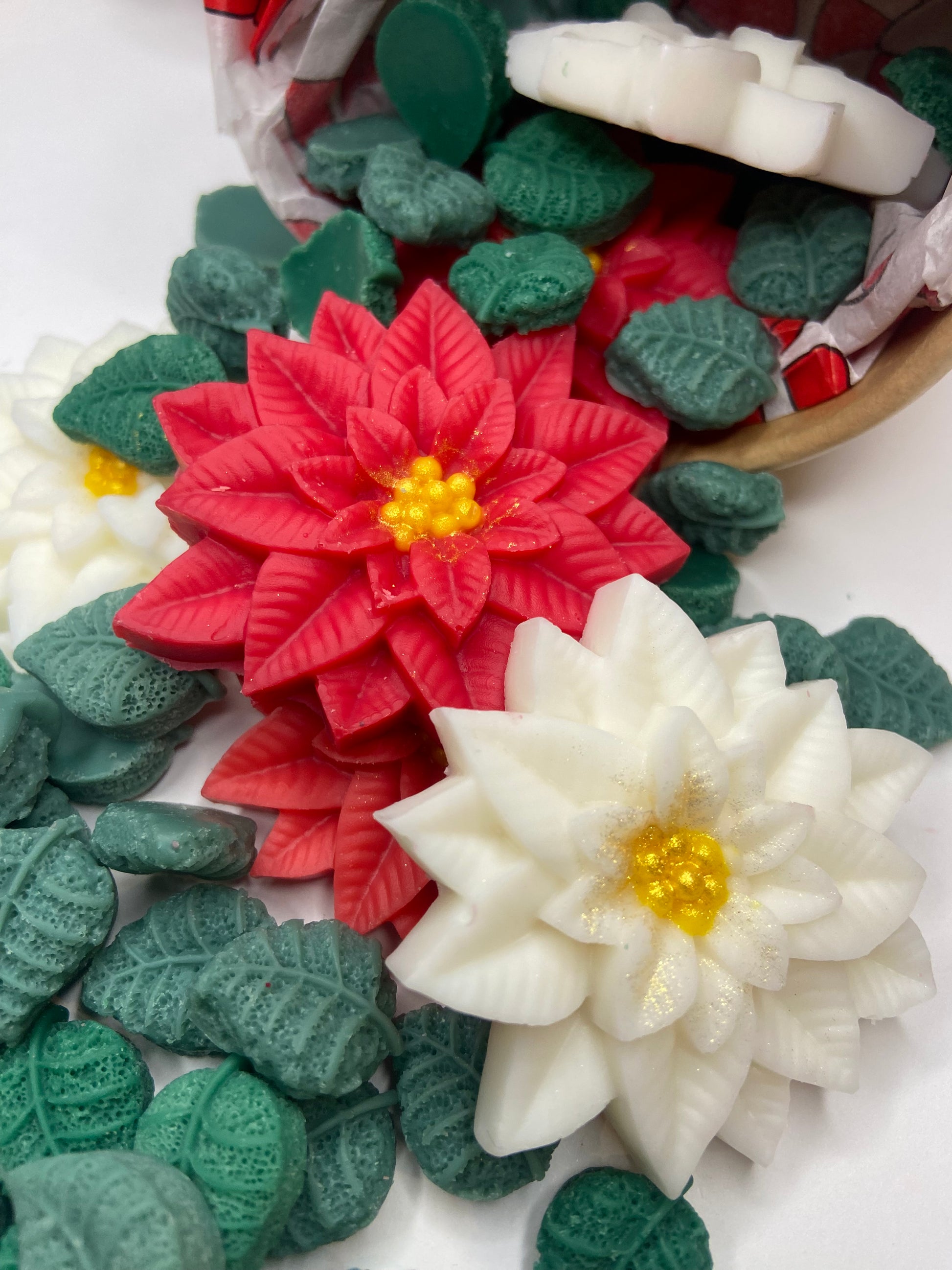 Wax melts de soja aroma flor de pascua artesanales