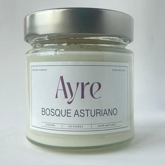 Vela aromática de soja Bosque Asturiano – Aroma verde y amaderado natural