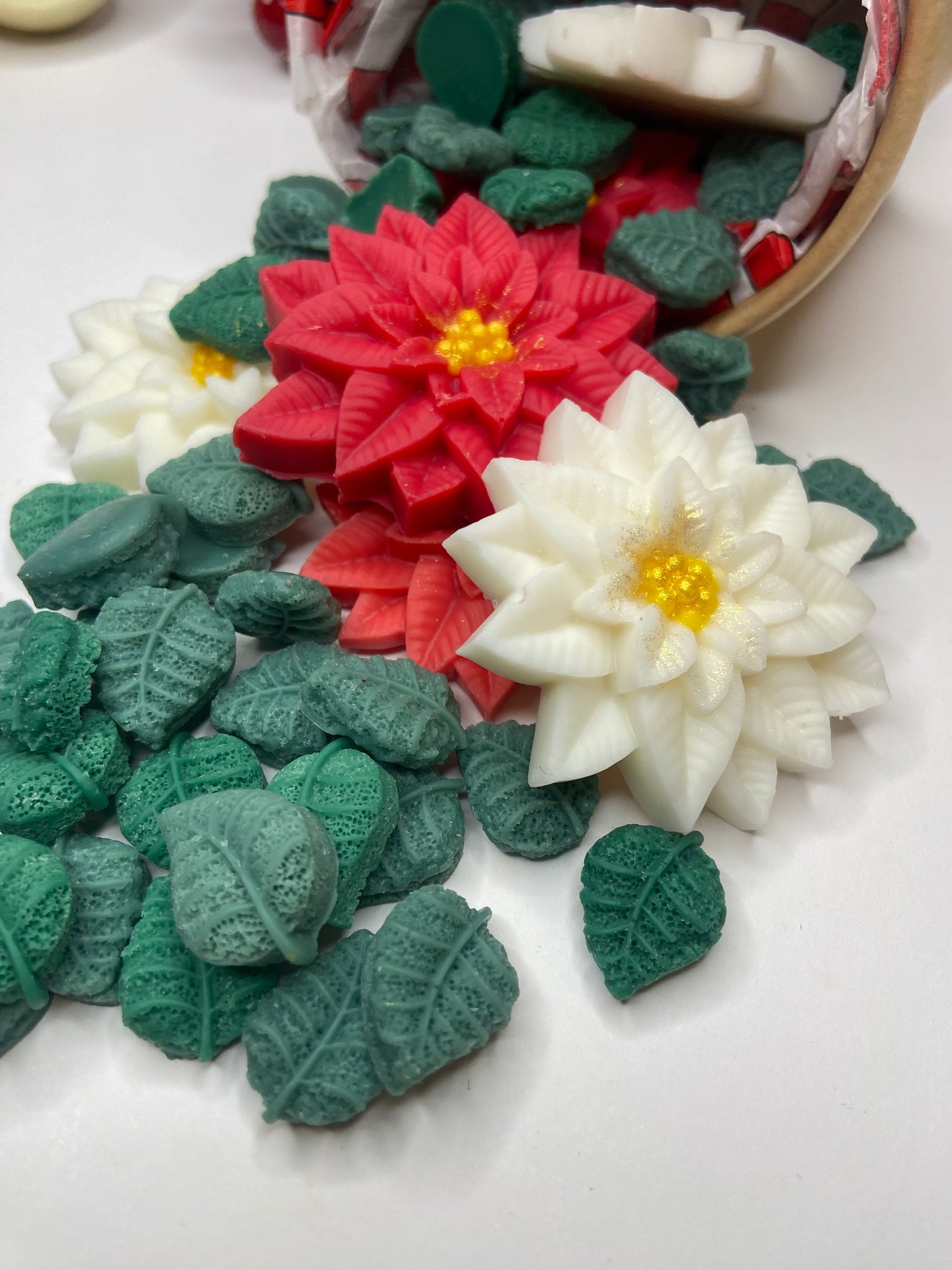 Wax melts de soja aroma flor de pascua artesanales