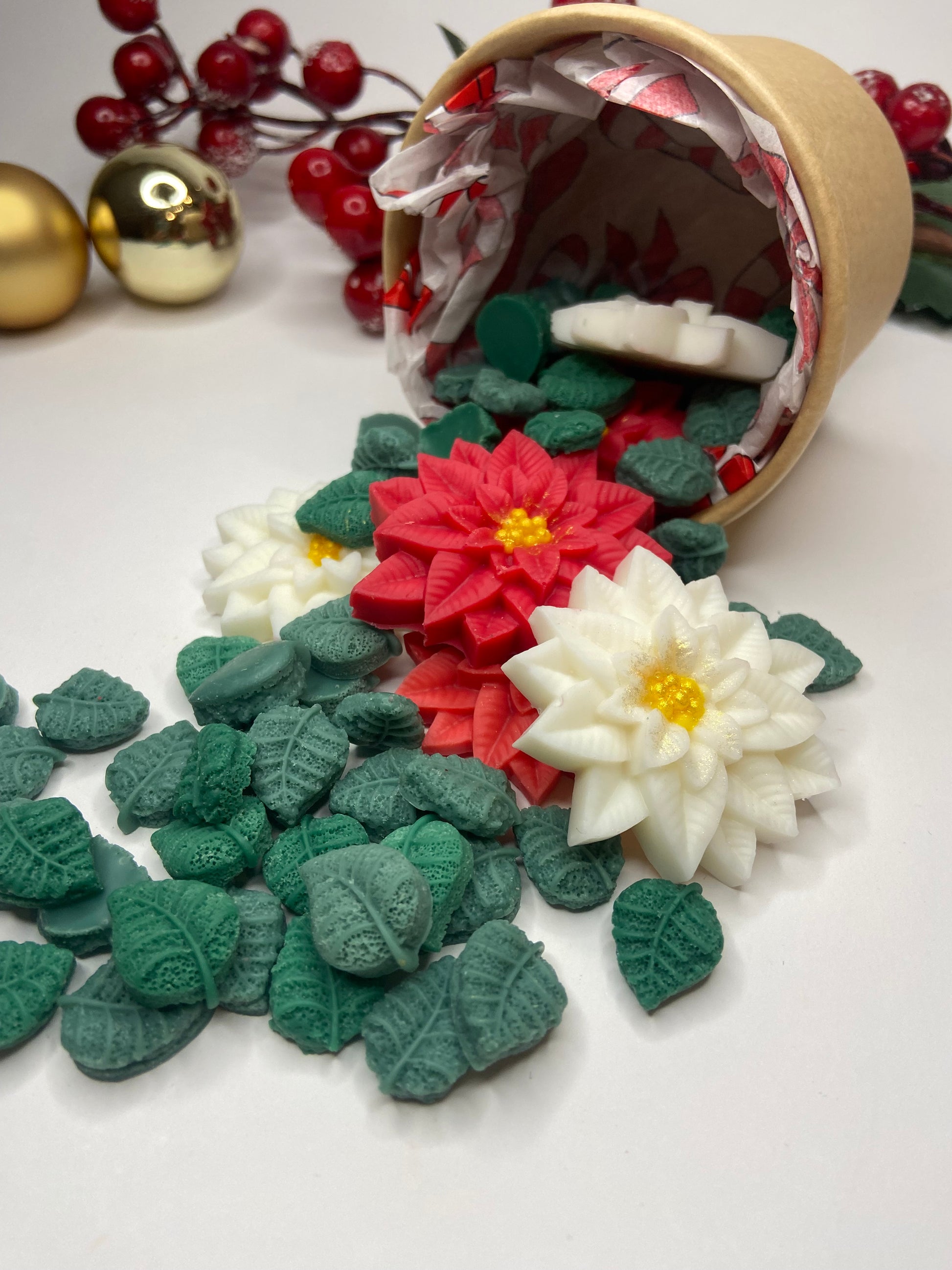 Wax melts de soja aroma flor de pascua artesanales