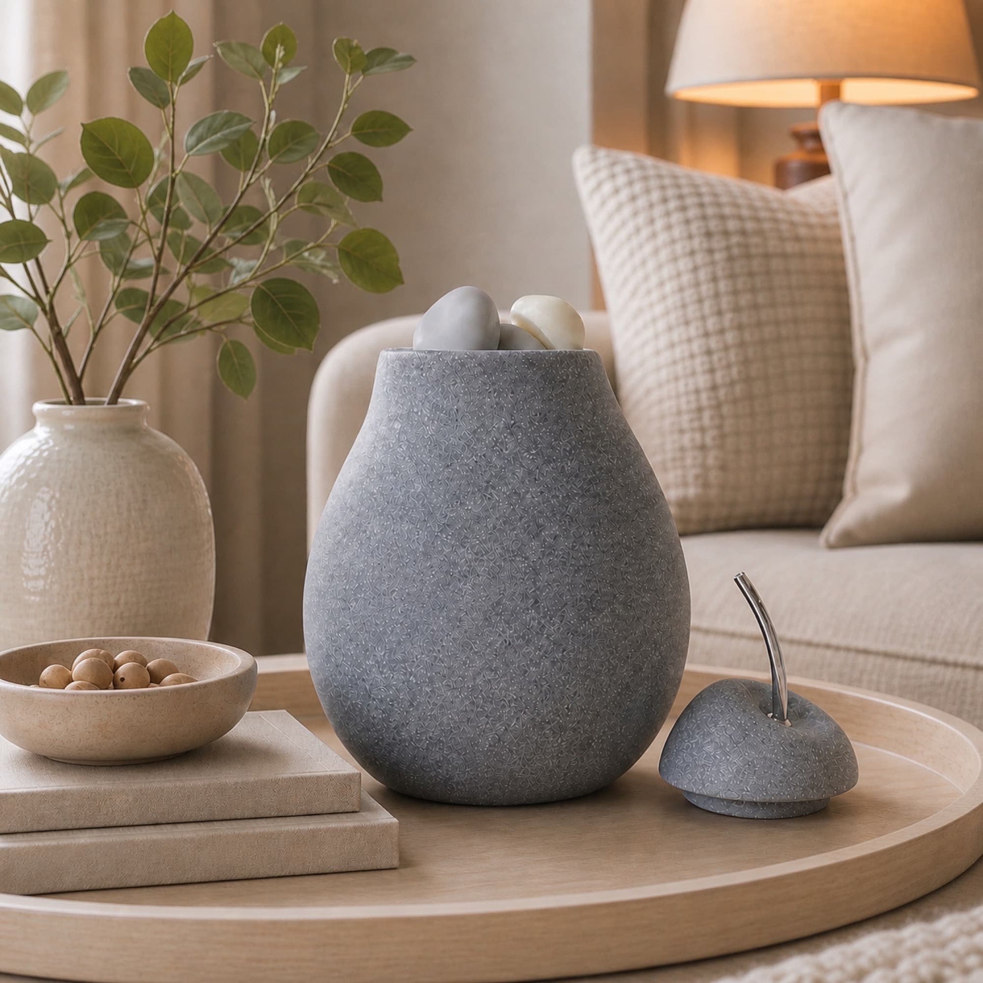 quemador de wax melts Nashi gris Ayre en ambiente decorativo
