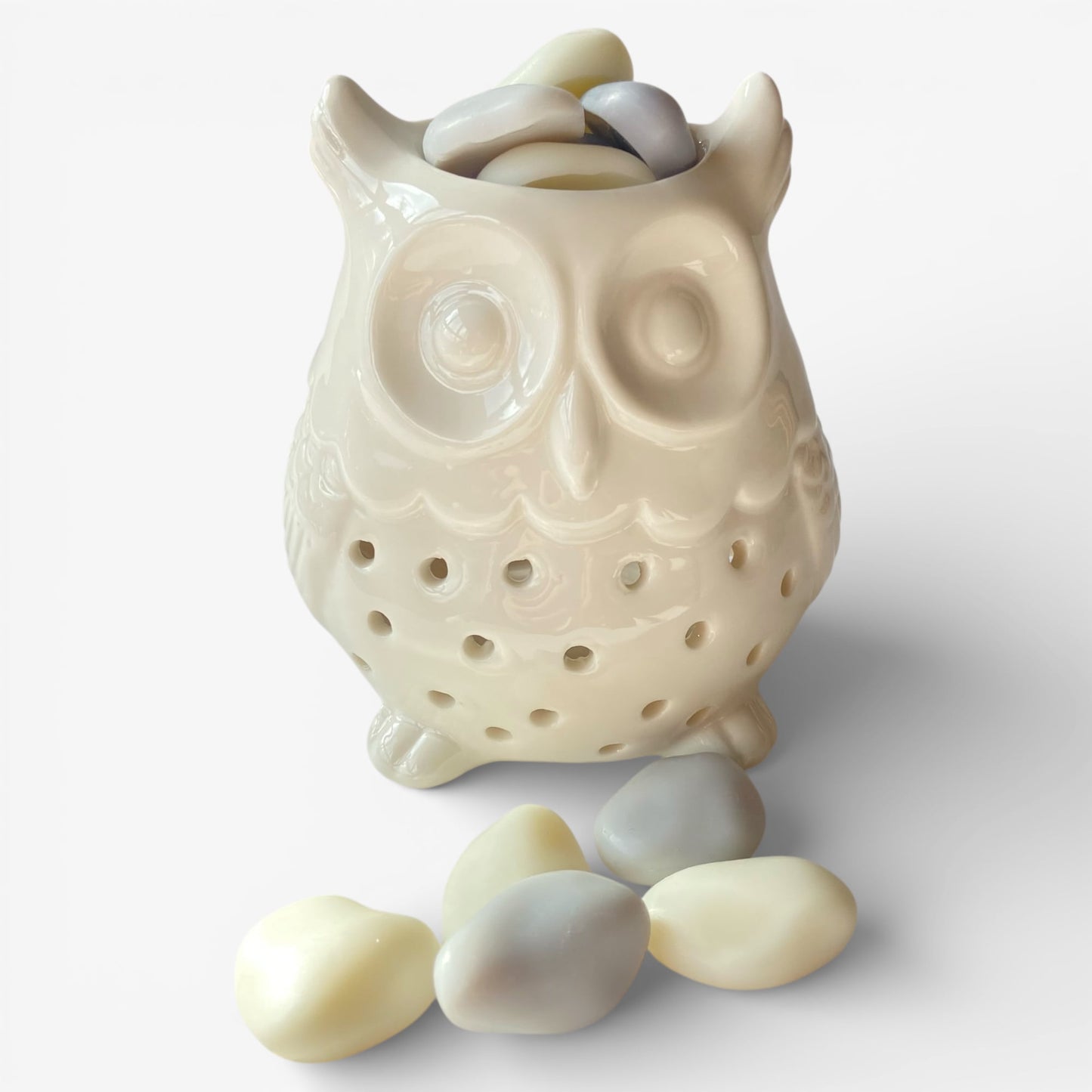 Quemador de cera Noctua utilizando wax melts aromáticos