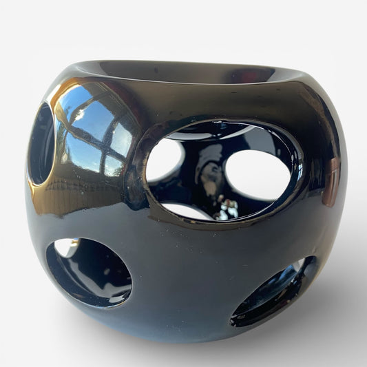 Quemador de cera para wax melts Ébano cerámico negro