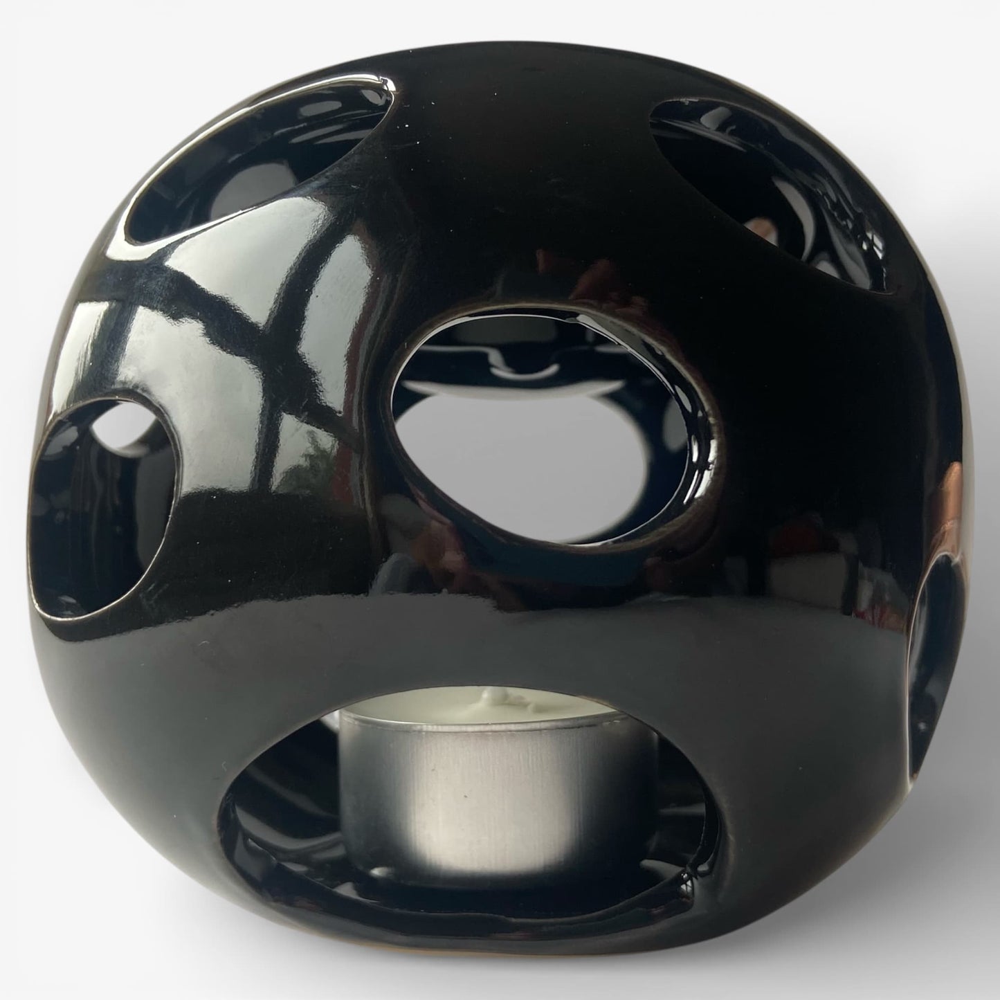 Quemador de cera para wax melts Ébano con vela de té