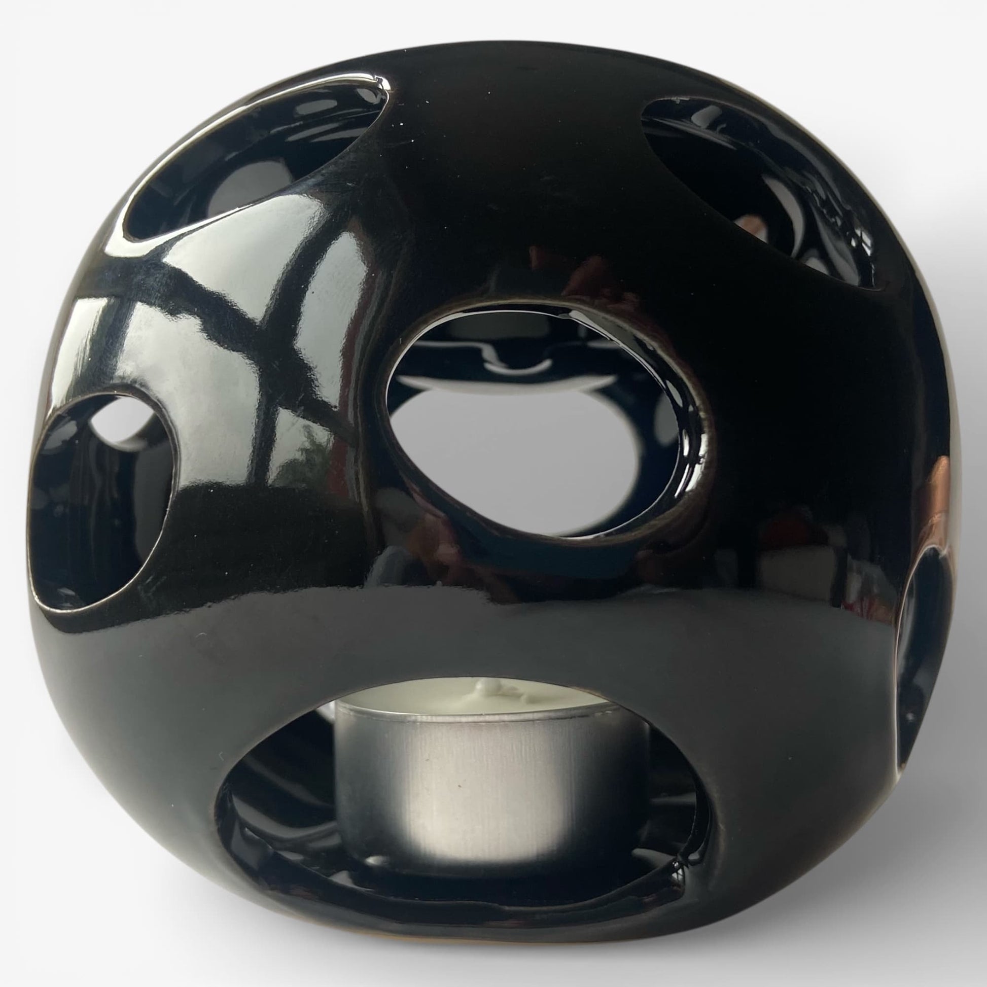 Quemador de cera para wax melts Ébano con vela de té