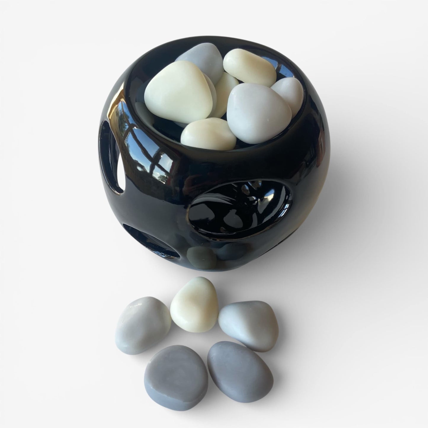 Quemador de cera para wax melts Ébano con ceras aromáticas