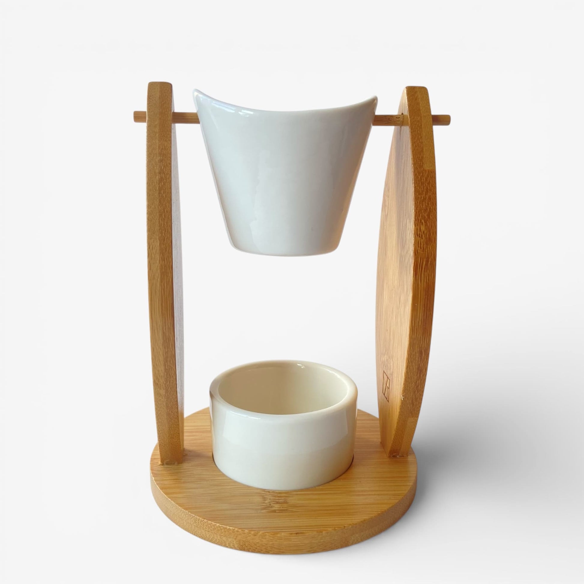 Quemador de cera para wax melts Satori de bambú y cerámica