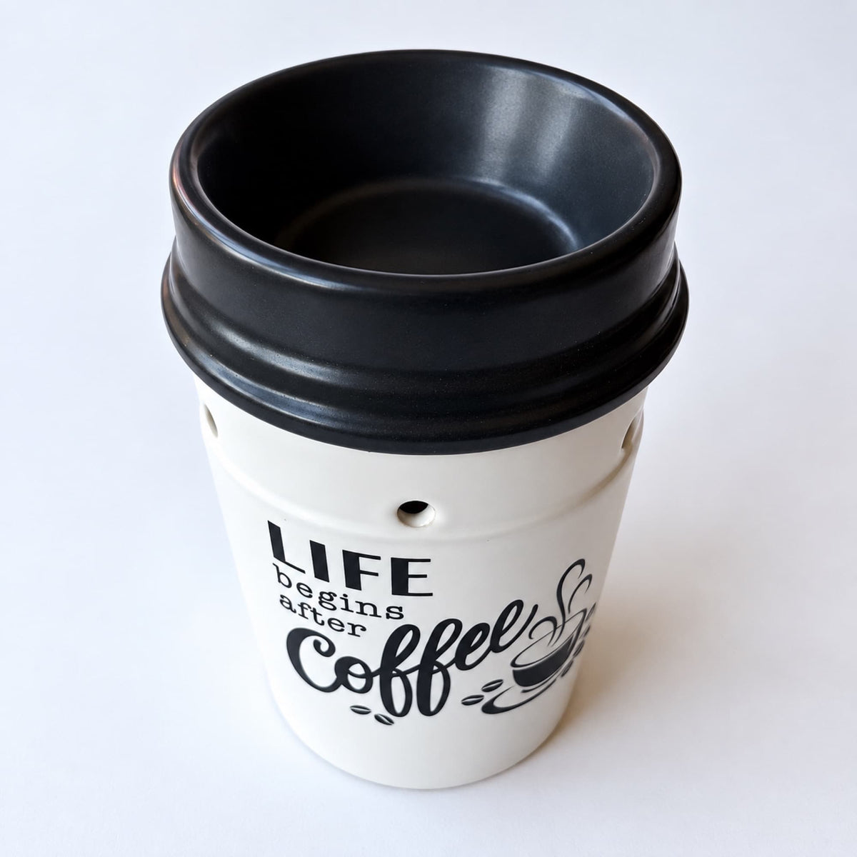 Quemador eléctrico de cerámica Coffee Life con recipiente para wax melts