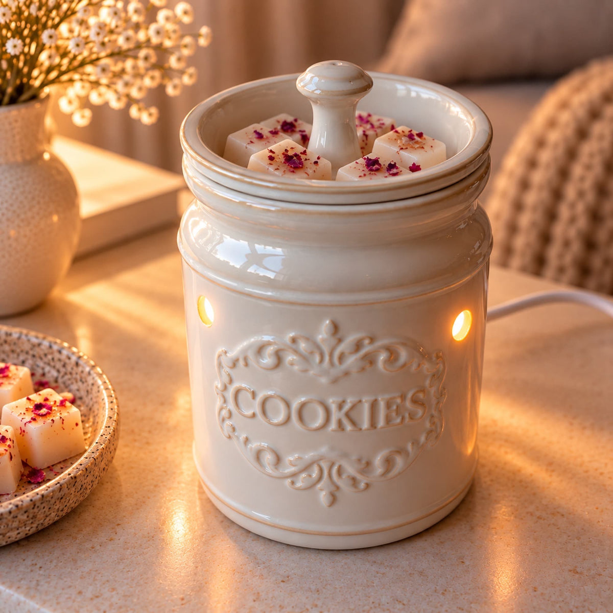Quemador eléctrico Cookies de cerámica con wax melts