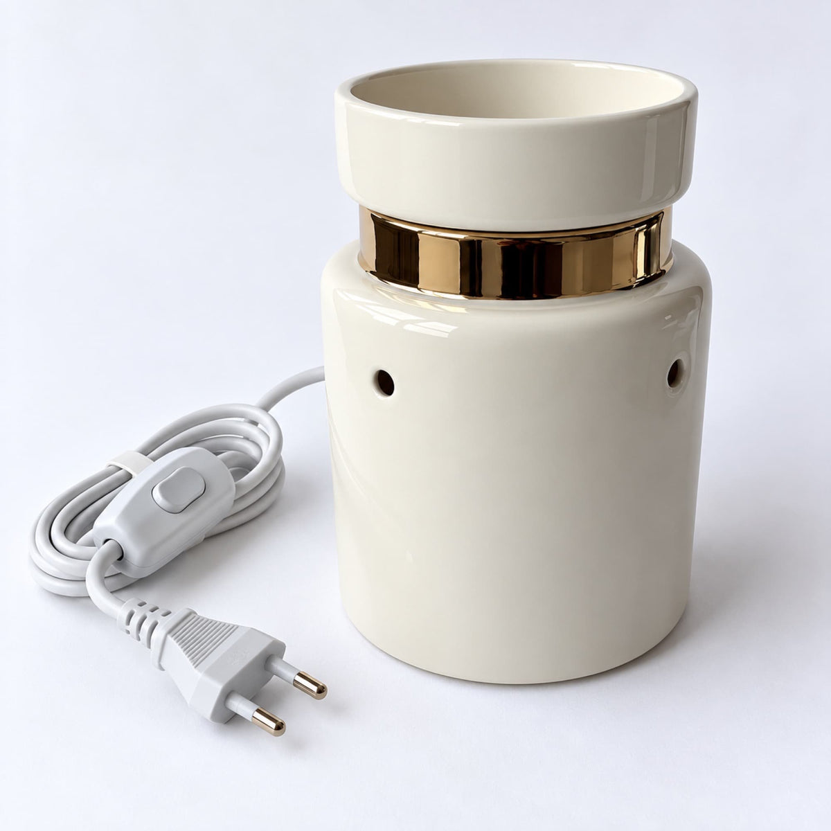 Quemador eléctrico Ivory de cerámica para wax melts