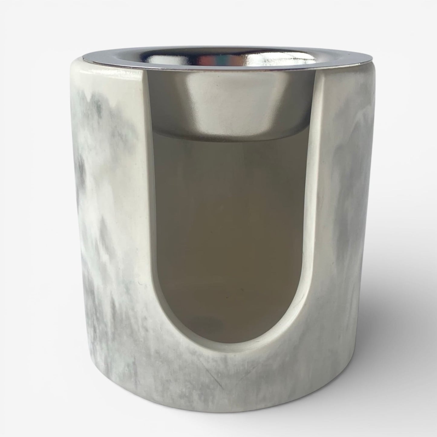 quemador de ceras aromáticas Aura de resina ecológica efecto mármol gris para wax melts