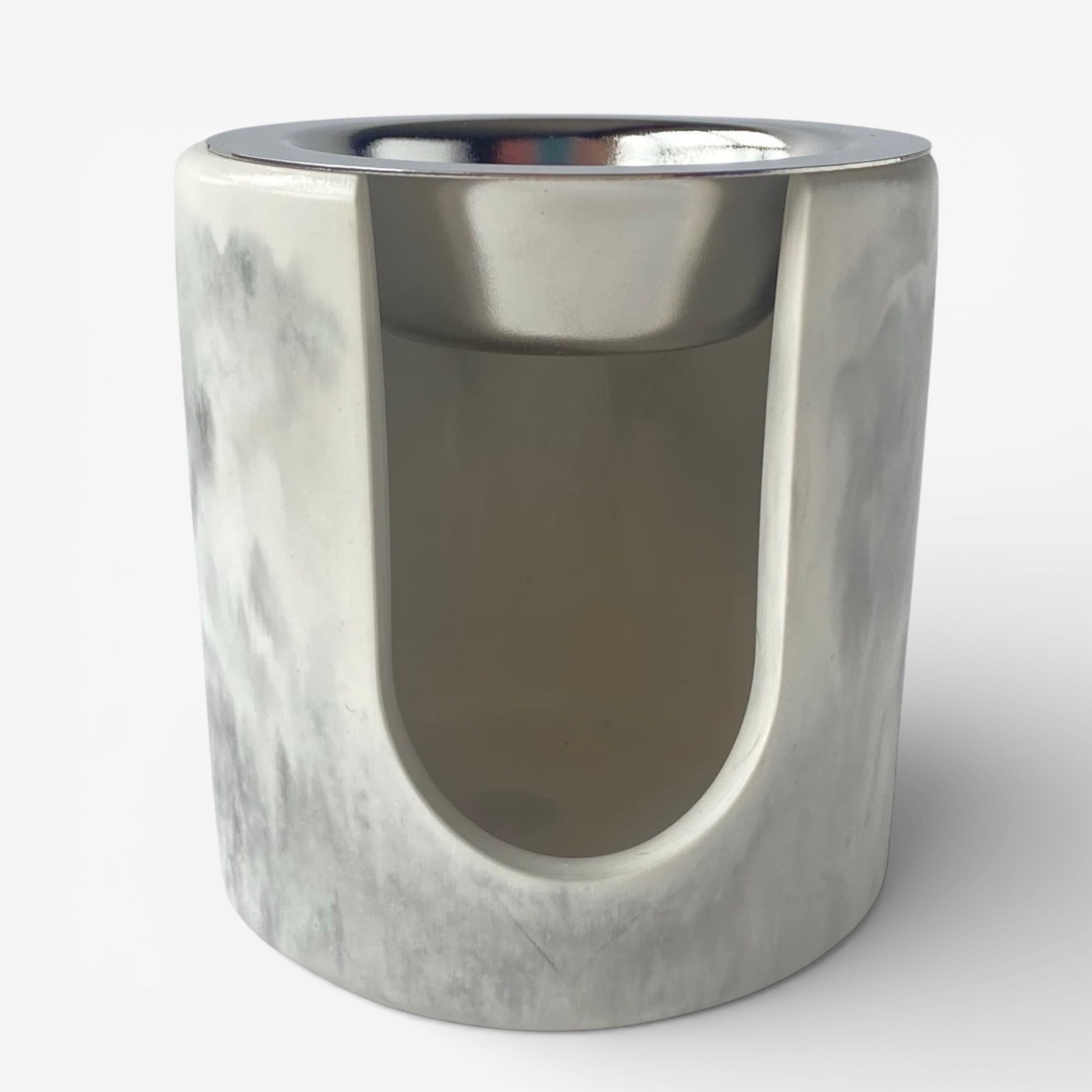 quemador de ceras aromáticas Aura de resina ecológica efecto mármol gris para wax melts