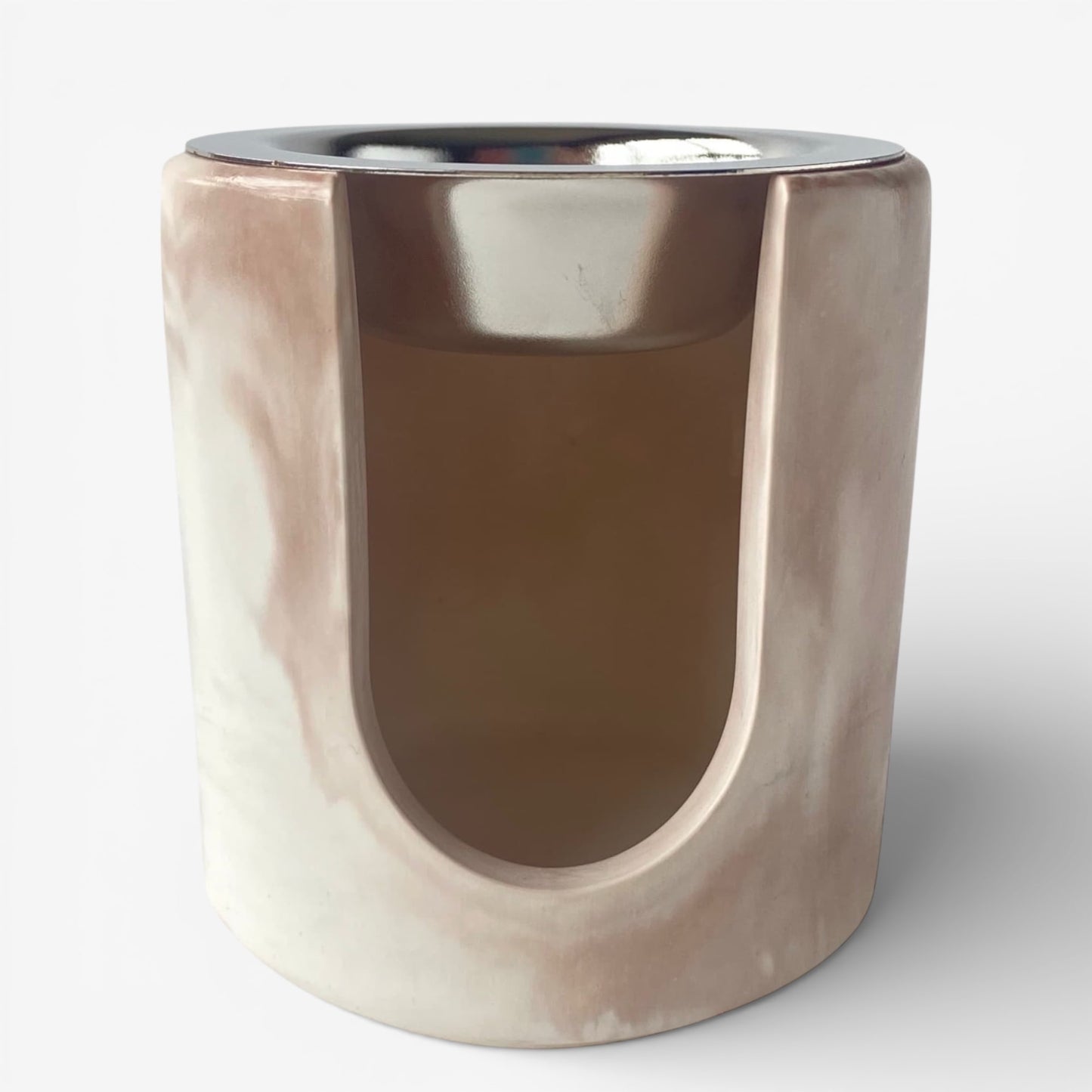 quemador de ceras aromáticas Aura de resina ecológica efecto mármol marrón para wax melts