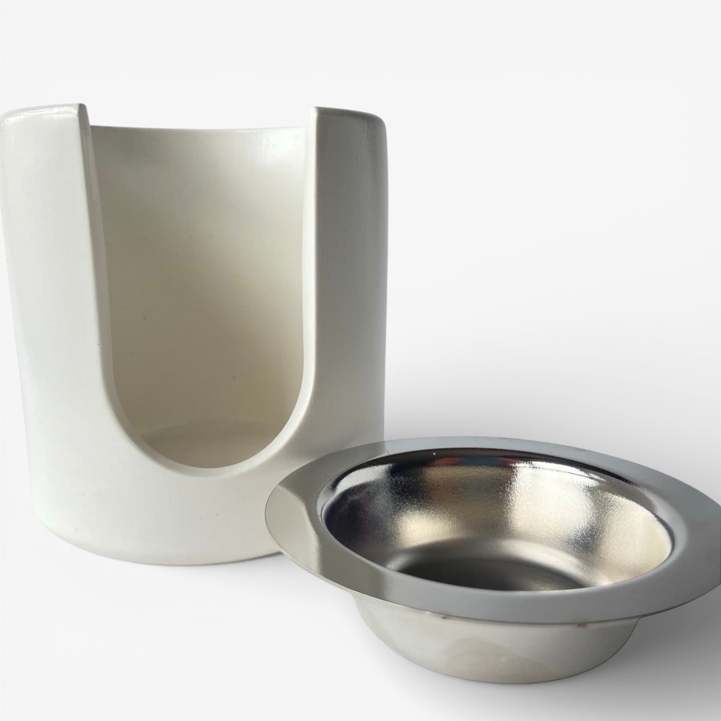 quemador de ceras aromáticas Aura de resina ecológica con platillo metálico