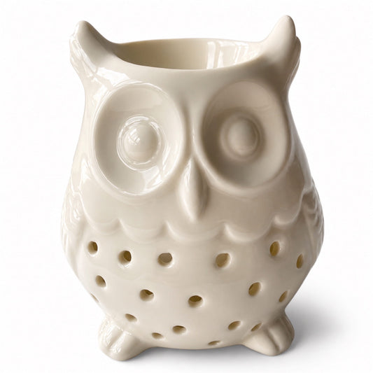 quemador buho ceramica blanco para wax melts Ayre