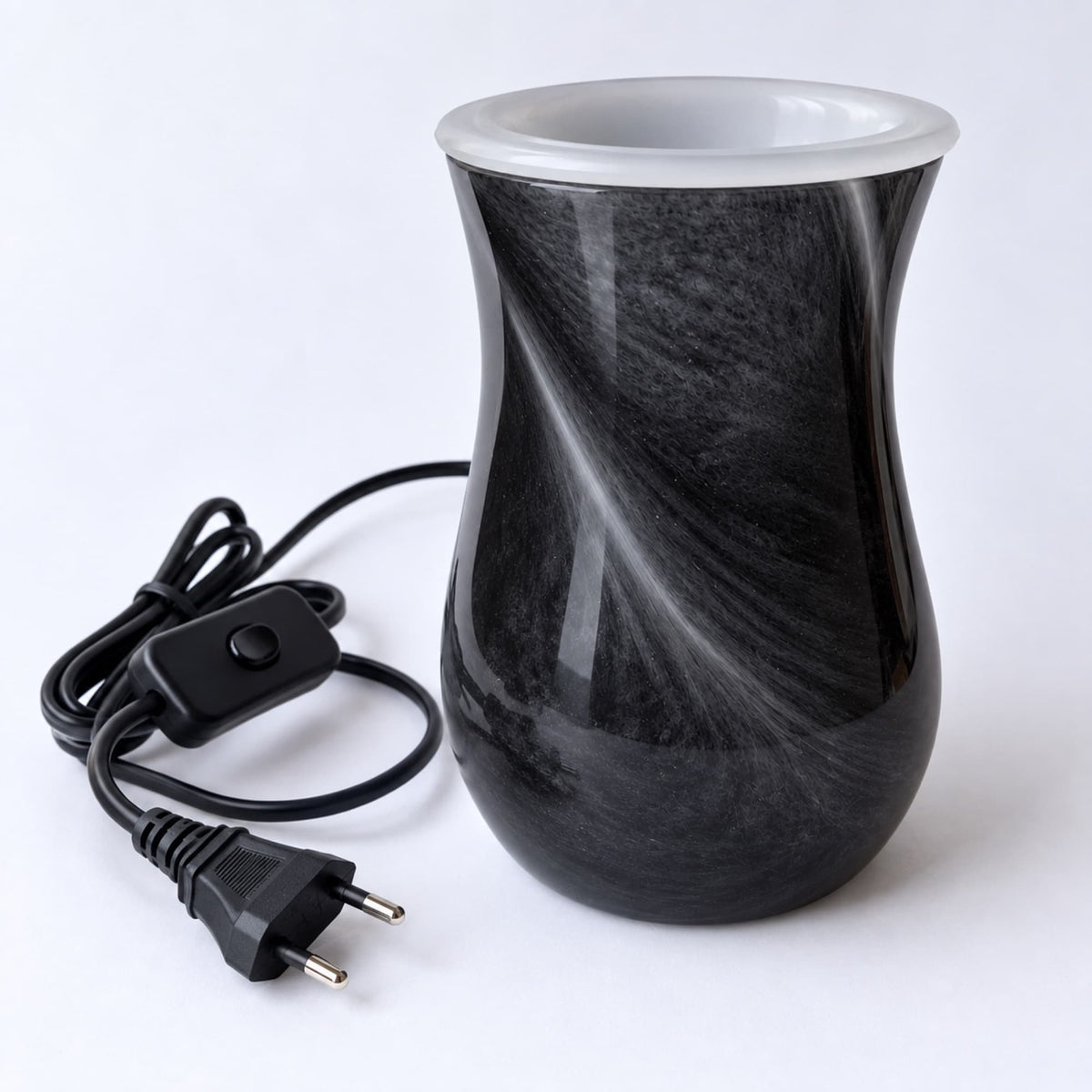 Quemador de wax melts eléctrico Onyx negro con efecto marmoleado 