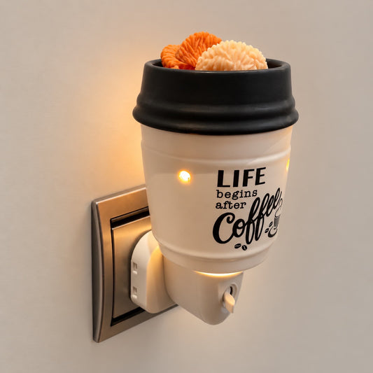 Quemador de wax melts enchufable Coffee Life de cerámica