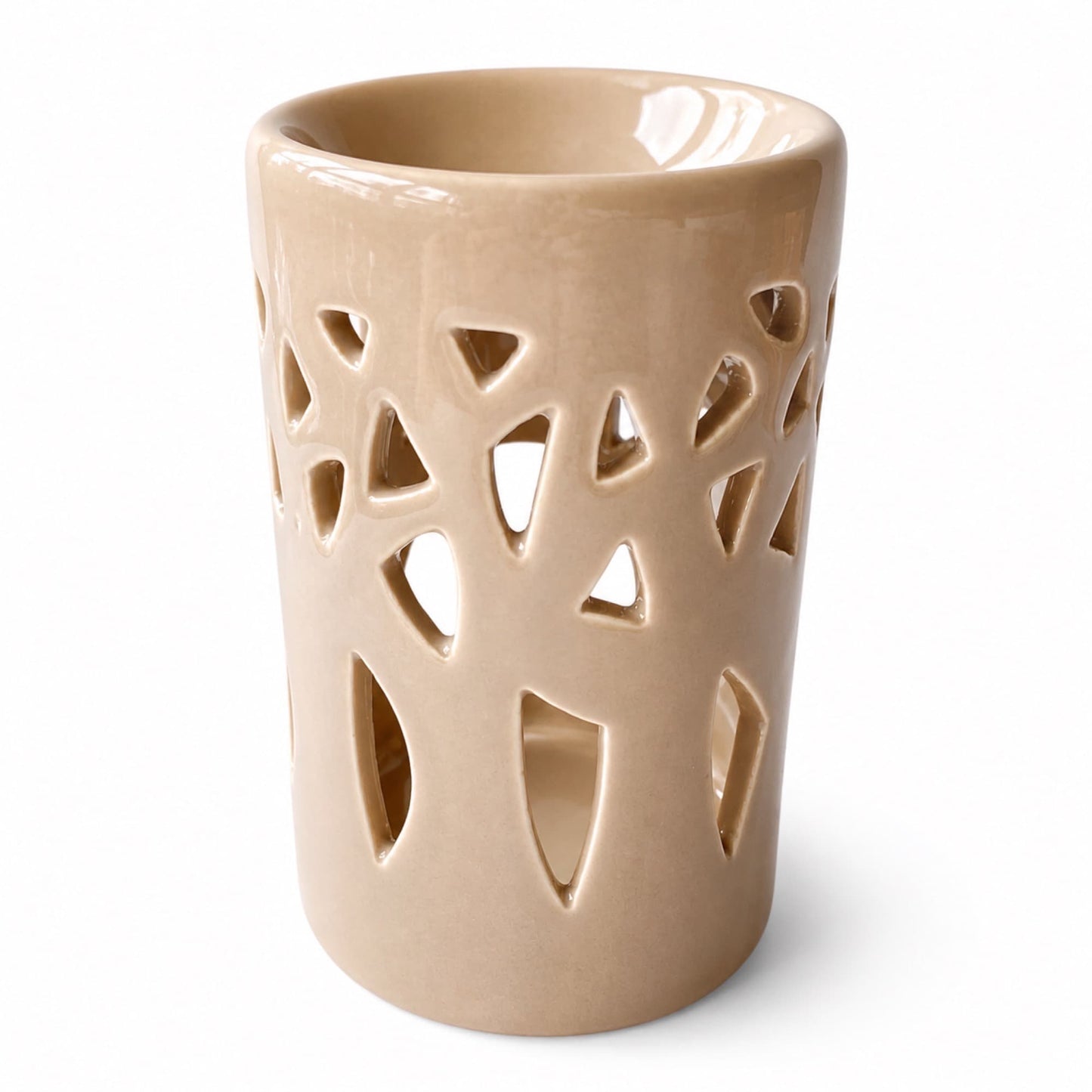 quemador de wax melts Lumina en ceramica color beige 
