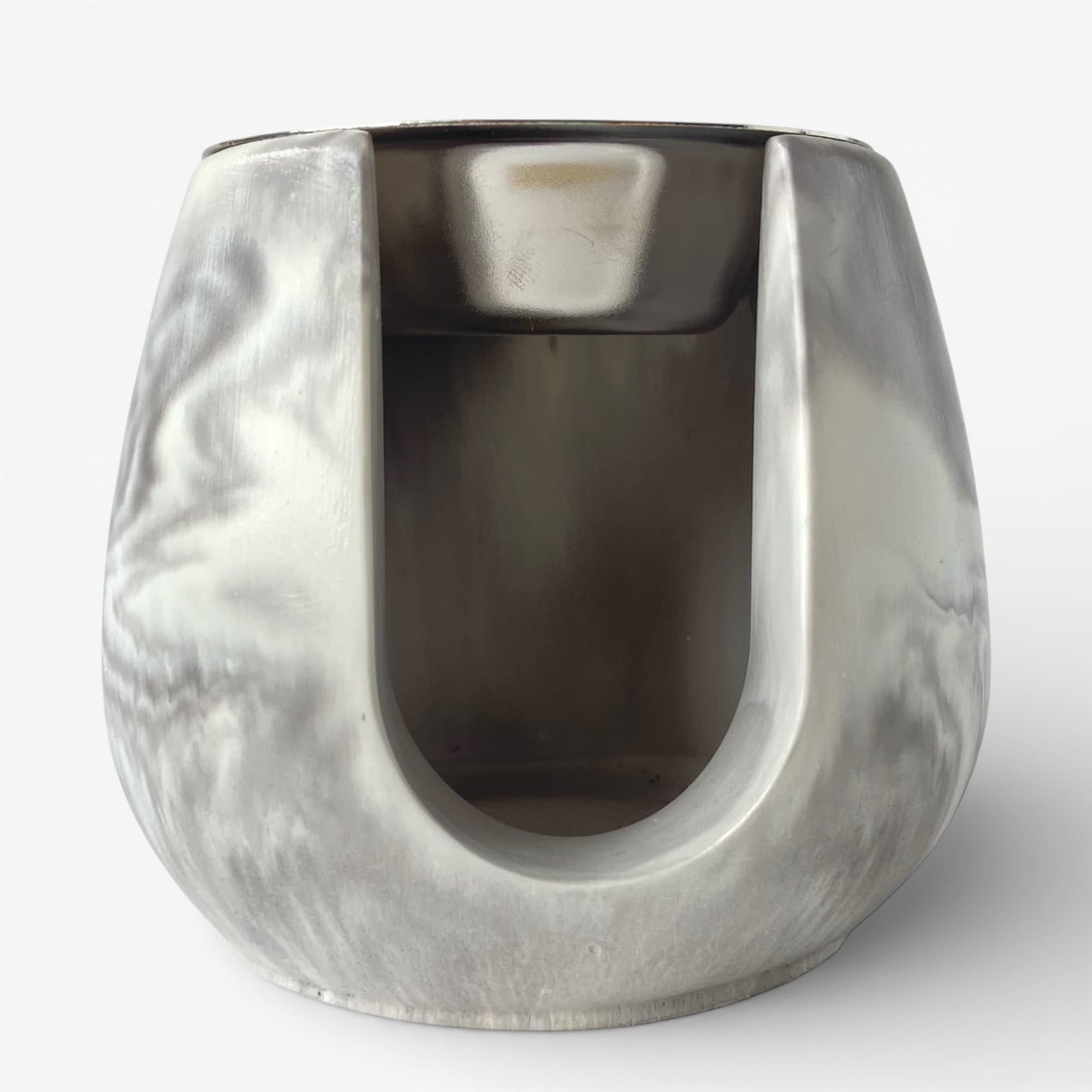 quemador de ceras aromáticas Tiara de resina ecológica efecto mármol gris para wax melts