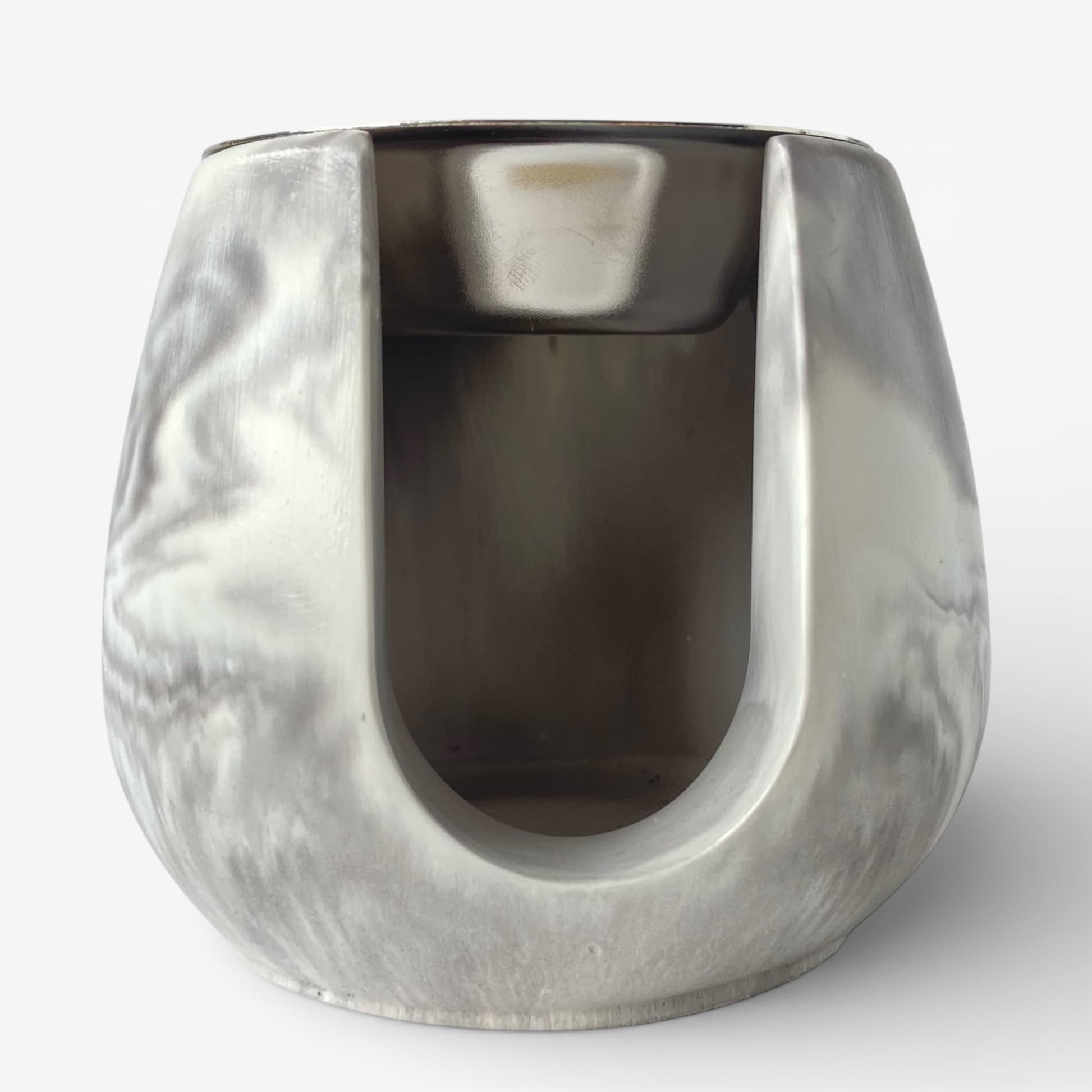 quemador de ceras aromáticas Tiara de resina ecológica efecto mármol gris para wax melts