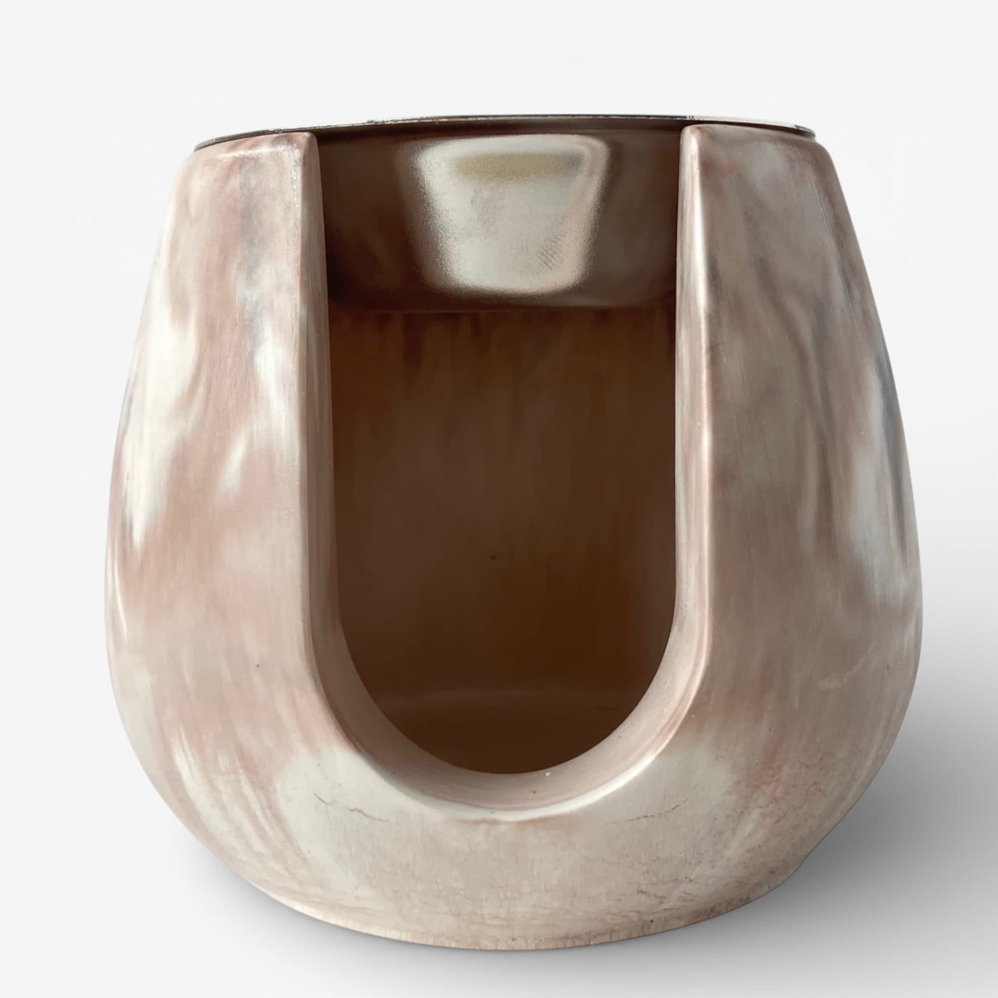 quemador de ceras aromáticas Tiara de resina ecológica efecto mármol marrón para wax melts