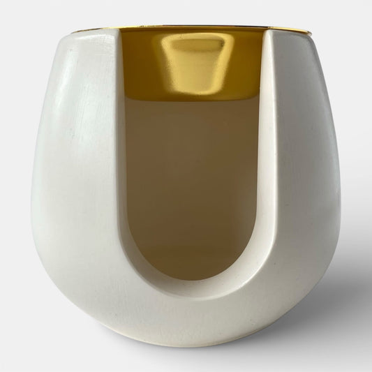 quemador de ceras aromáticas Tiara de resina ecológica con platillo dorado para wax melts