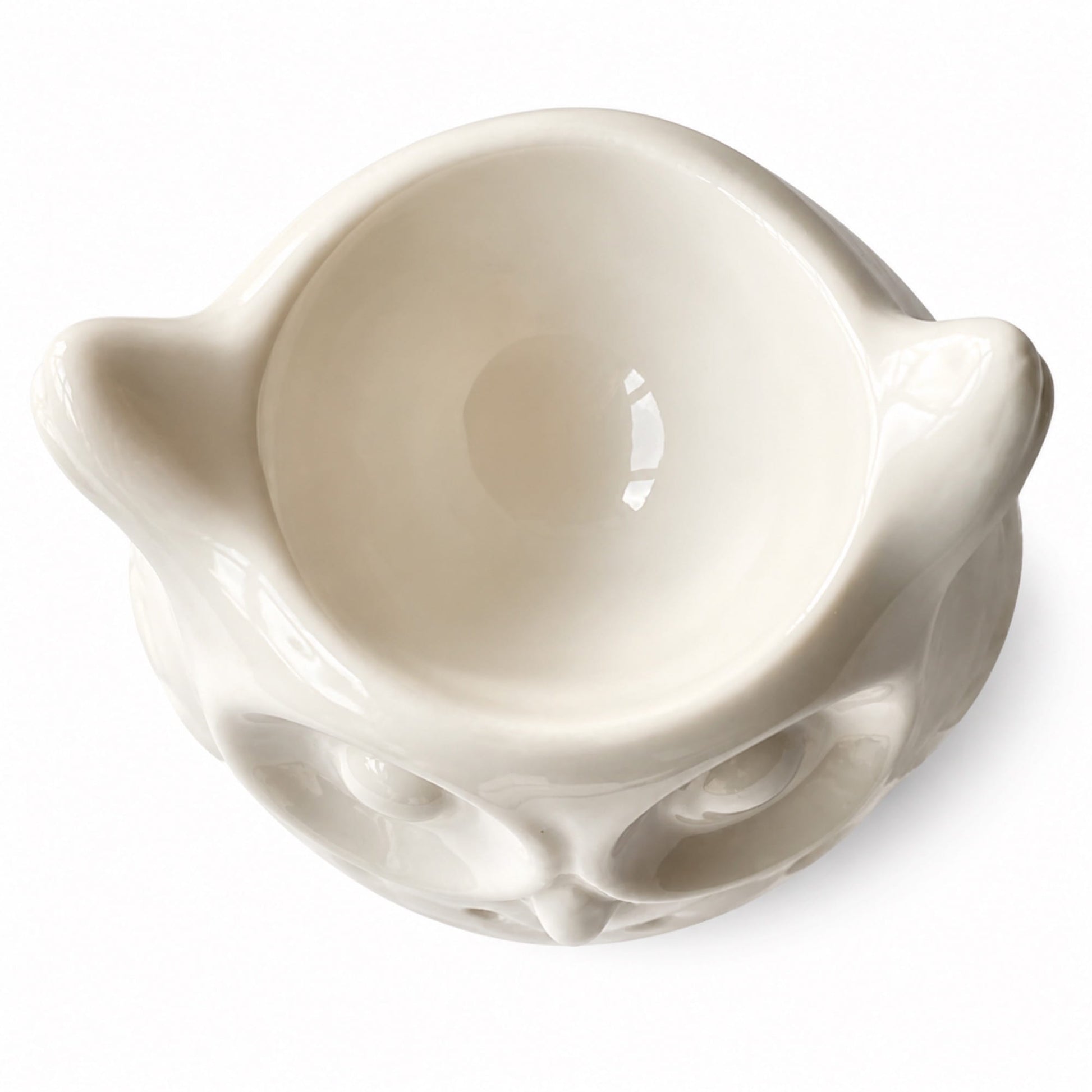 quemador wax melts Búho cerámica blanco vista superior Ayre