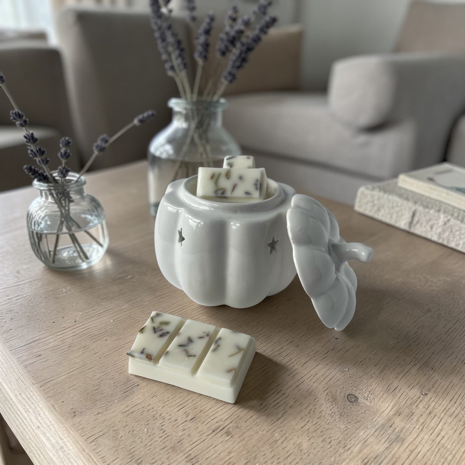 Snap bar de cera aromática campos de lavanda en quemador decorativo aromatizando el hogar