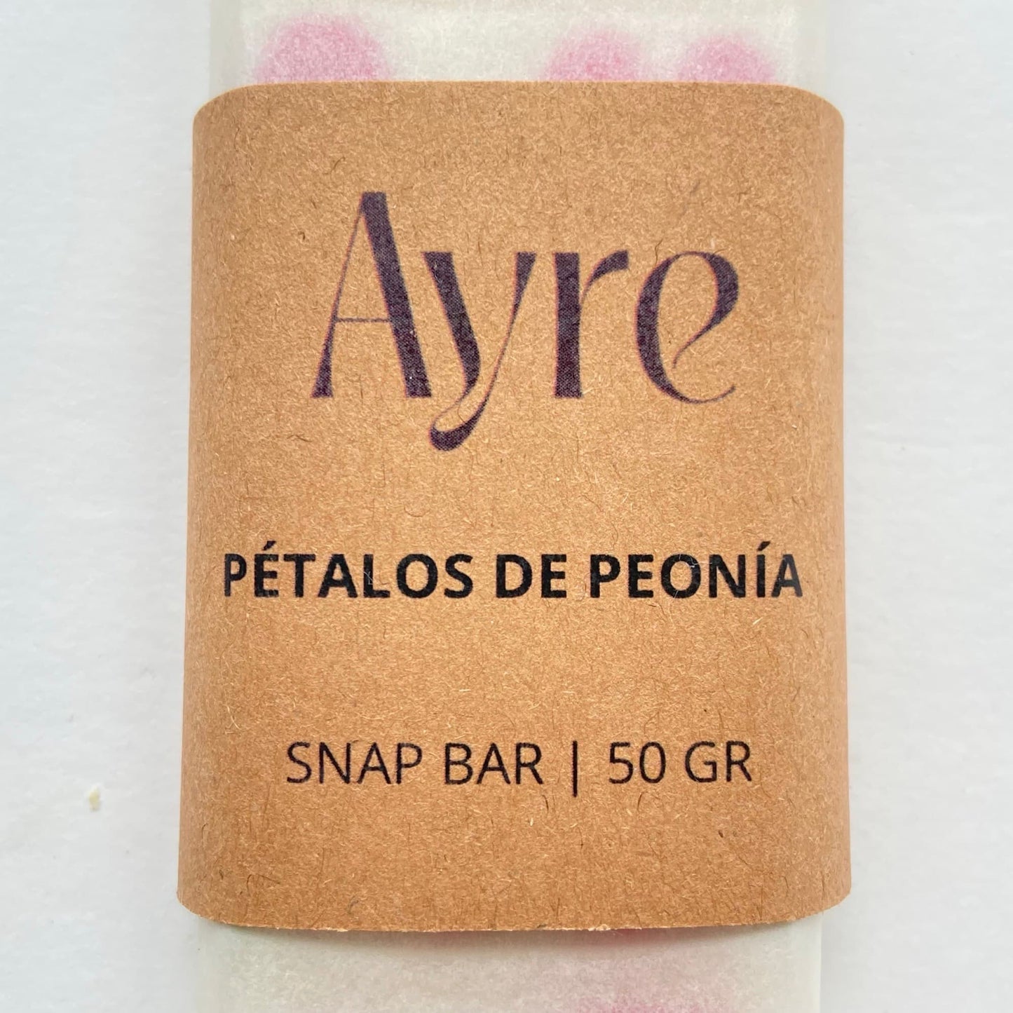 Snap bar de cera de soja aroma pétalos de peonía Ayre con etiqueta del aroma