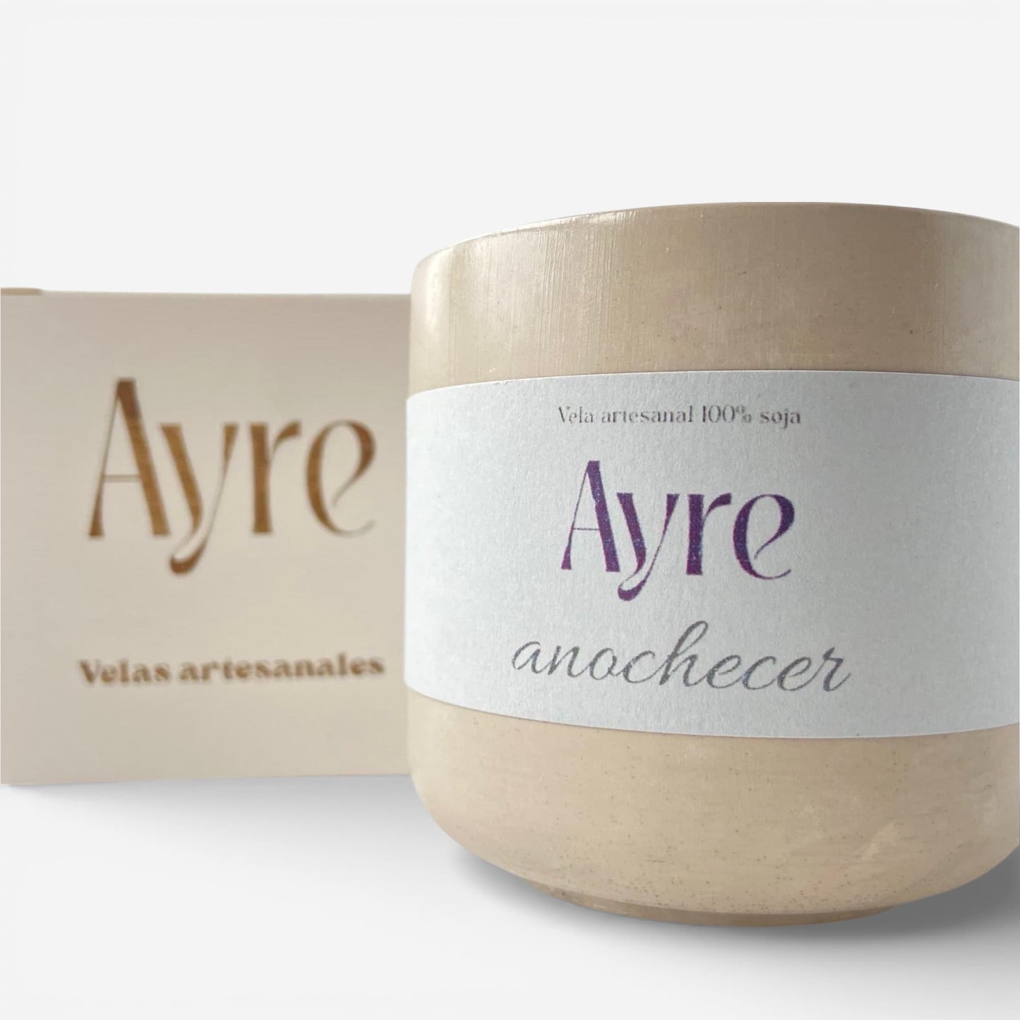 Vela aromática de soja Anochecer con caja de Ayre