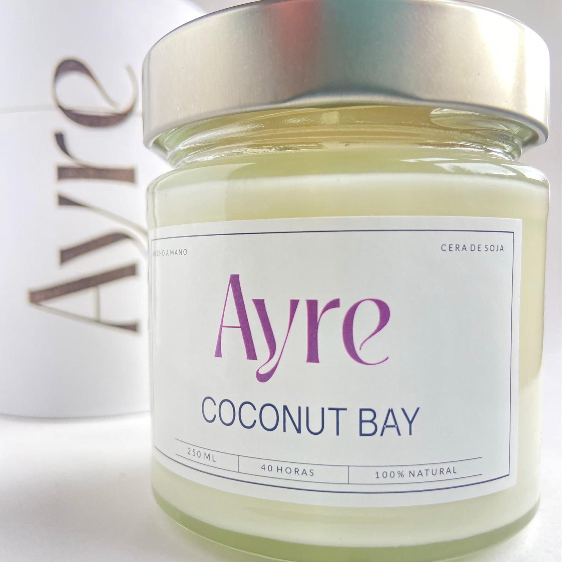detalle vela aromática de soja Coconut Bay Ayre