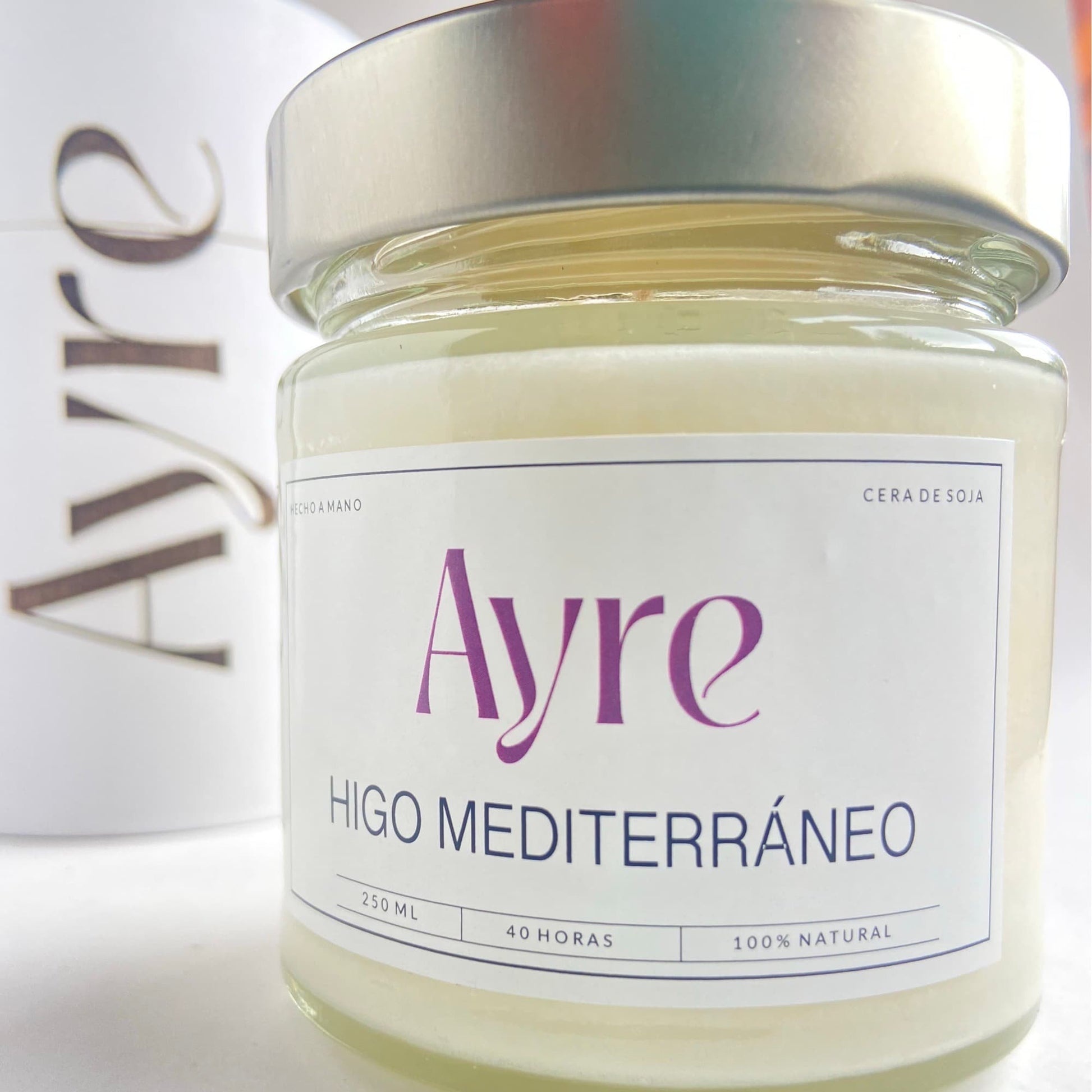 detalle vela aromática de soja Higo Mediterráneo Ayre