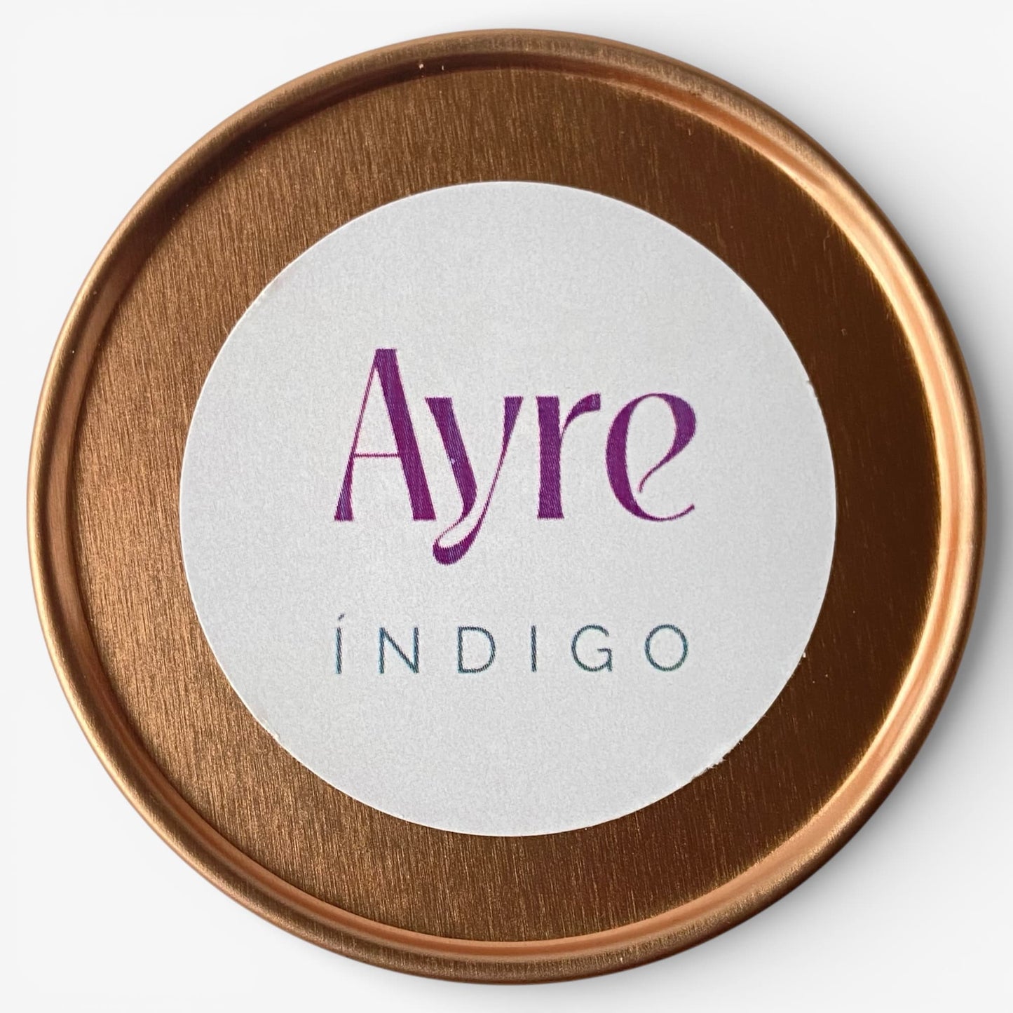 Tapa de vela aromática de soja Índigo Ayre.