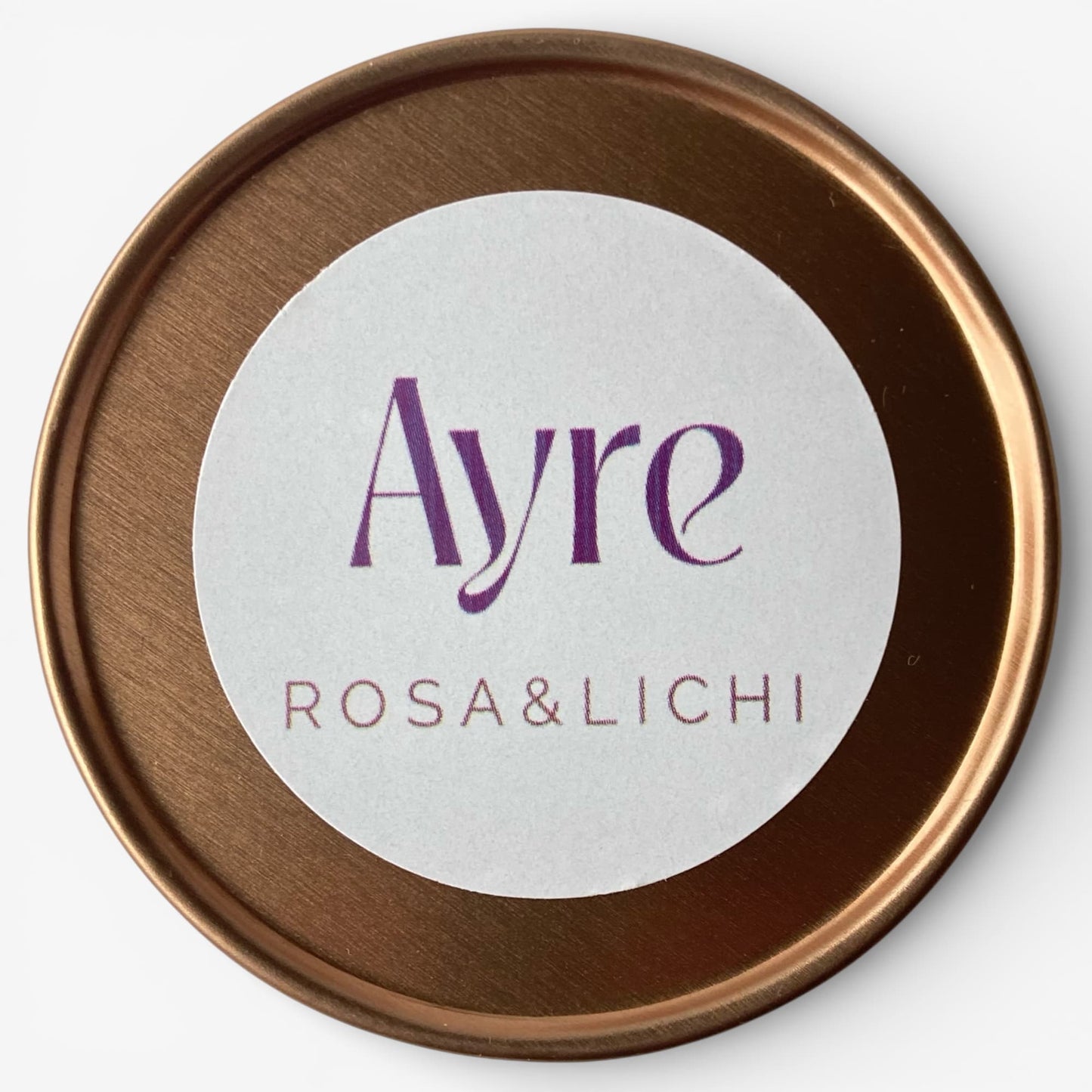 Tapa de vela aromática de soja Rosa y Lichi Ayre.