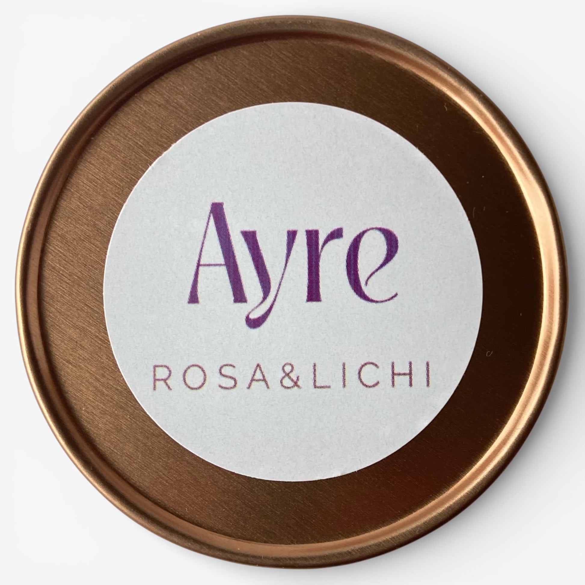 Tapa de vela aromática de soja Rosa y Lichi Ayre.