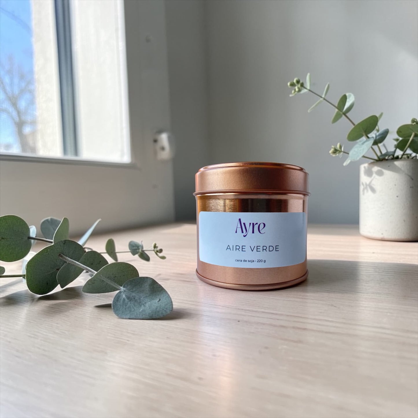 vela aromática Aire Verde Ayre vela de soja decoración natural