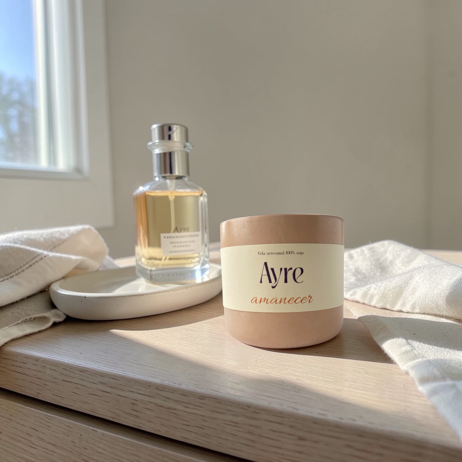 vela aromática Amanecer Ayre en decoración de hogar fragancia femenina