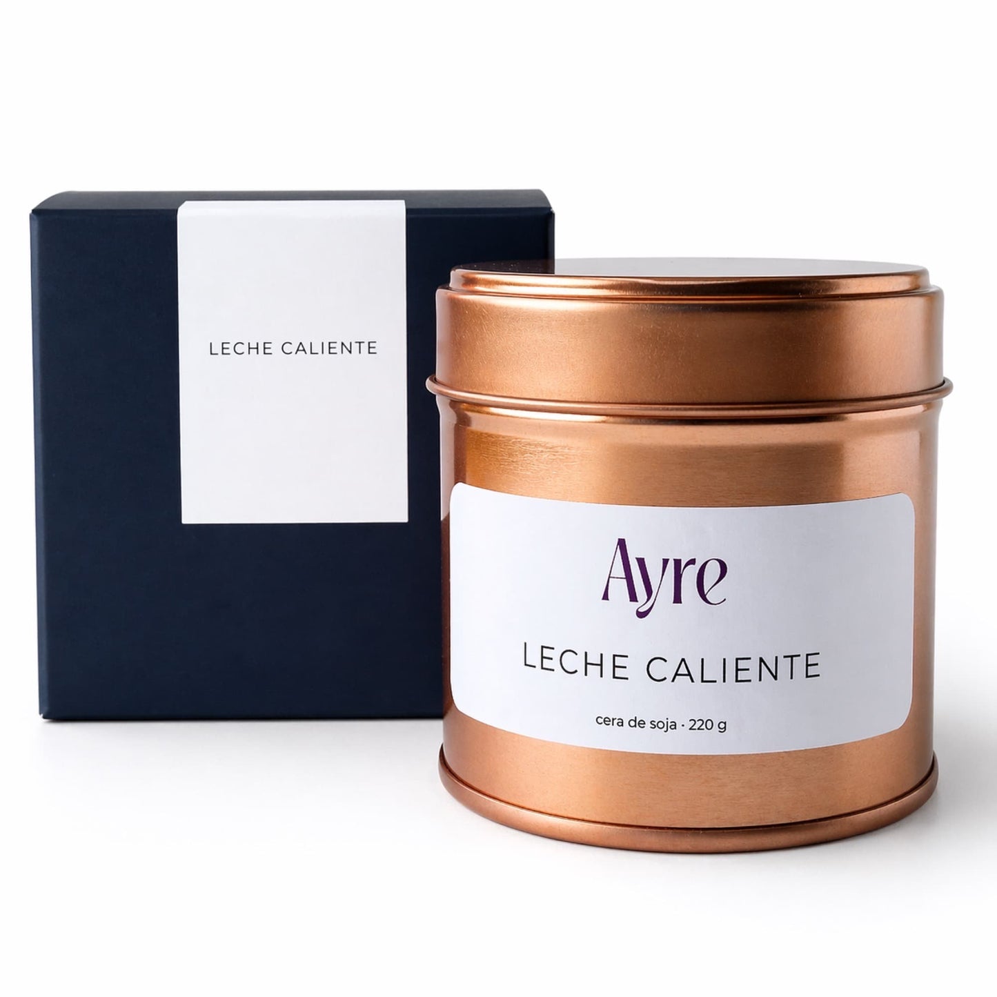 vela de soja leche caliente ayre con caja