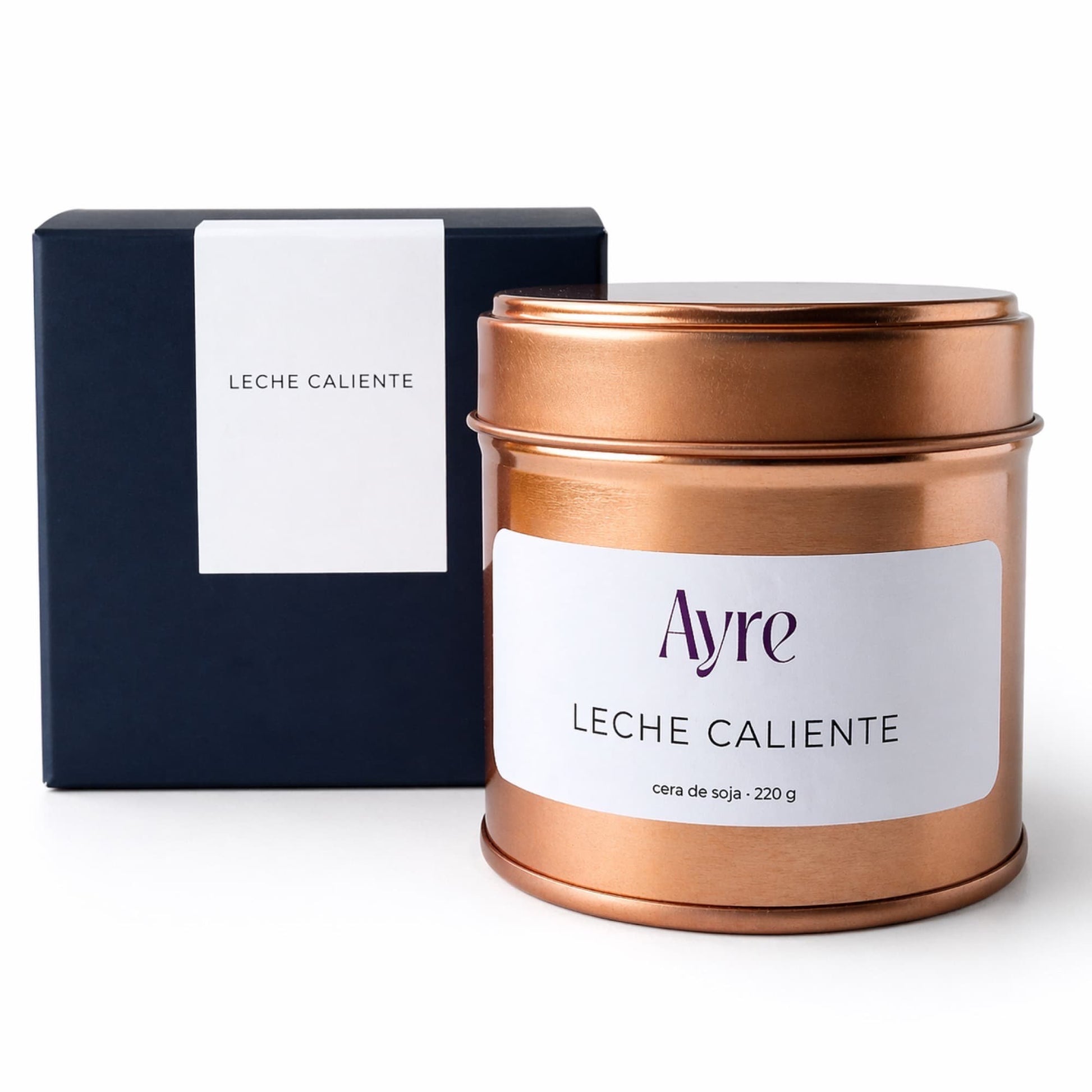 vela de soja leche caliente ayre con caja