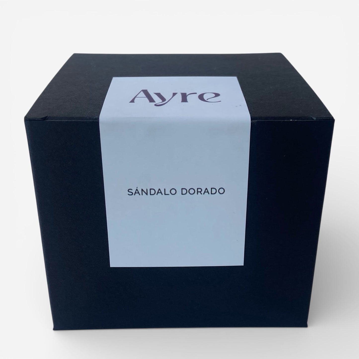 vela aromática de soja Sándalo Dorado Ayre con caja regalo