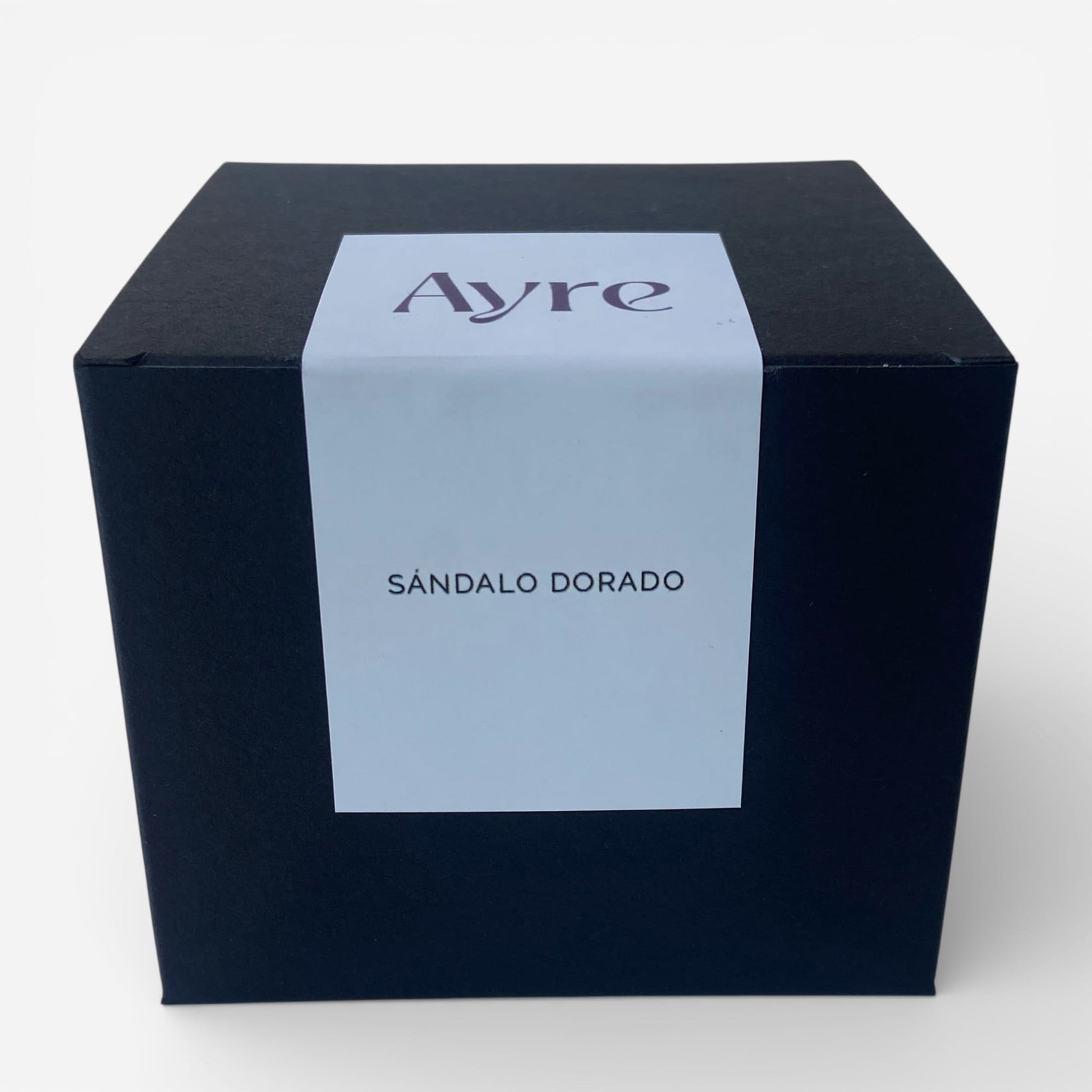 vela aromática de soja Sándalo Dorado Ayre con caja regalo