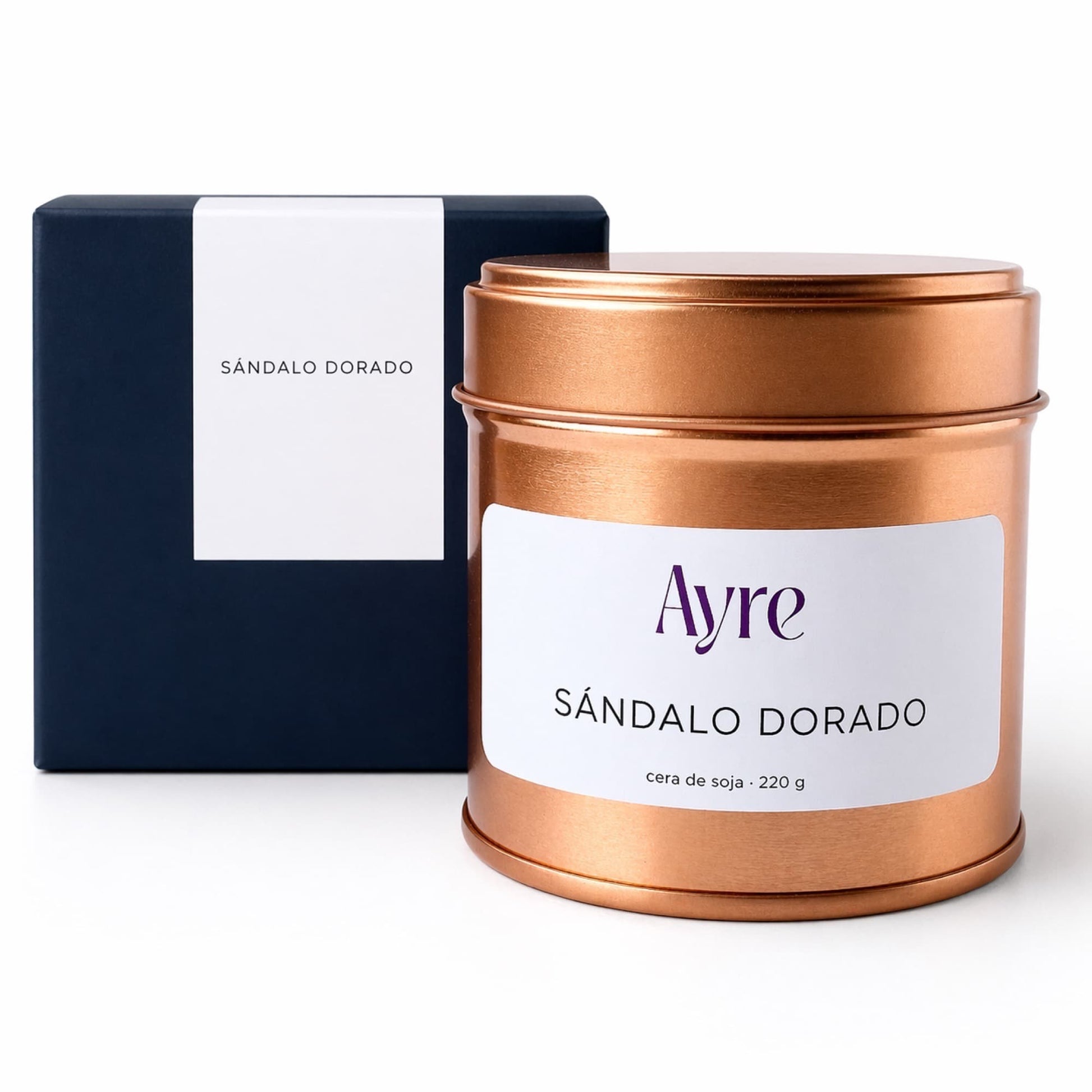 vela de soja sandalo dorado ayre con caja