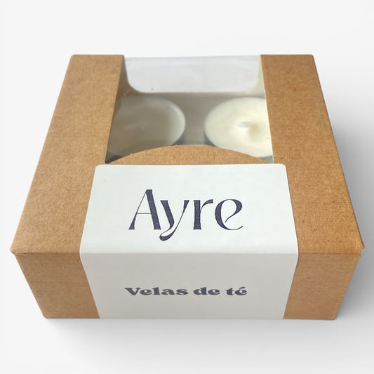Caja de velas de té de cera de soja Ayre