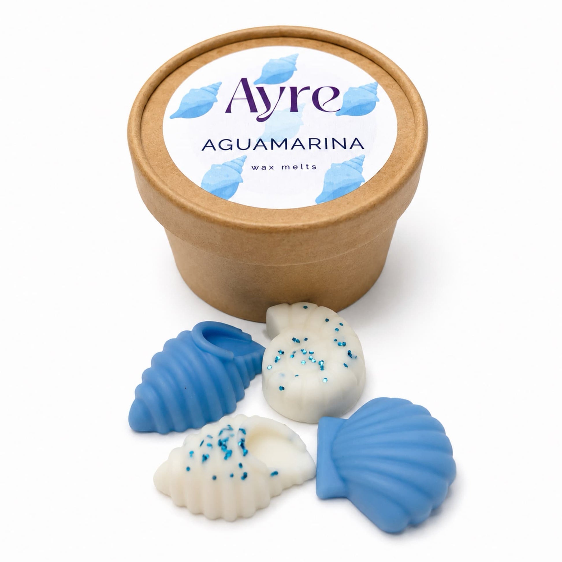 Wax melts Aguamarina de soja artesanales con formas marinas Ayre Candle