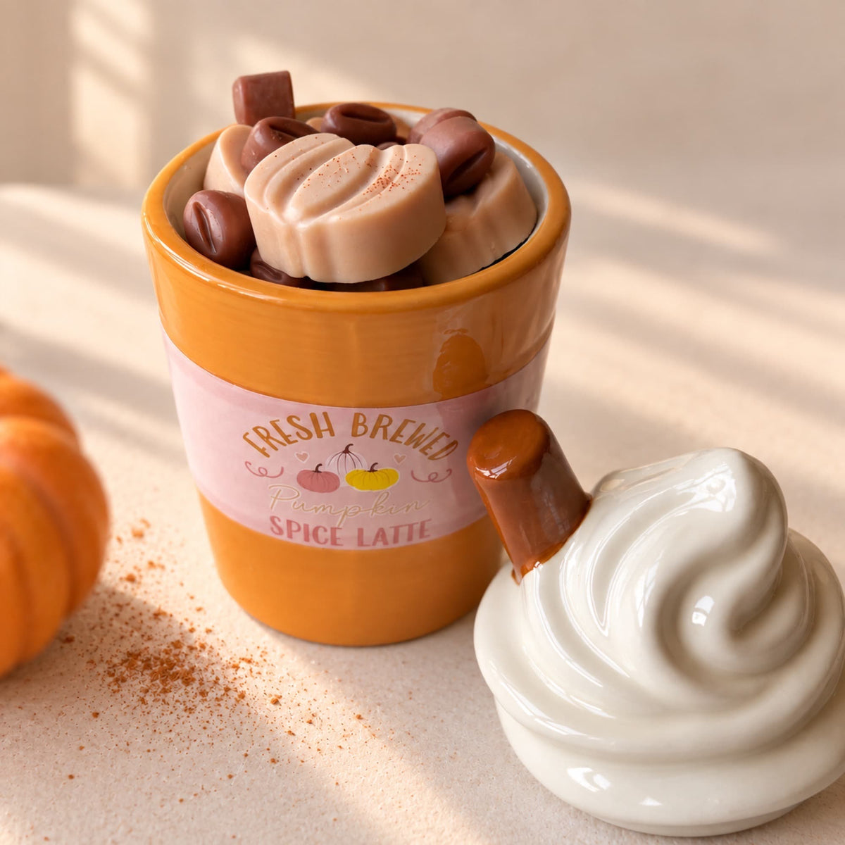 Wax melts aroma Macchiato Calabaza de Ayre con calabazas y granos de café